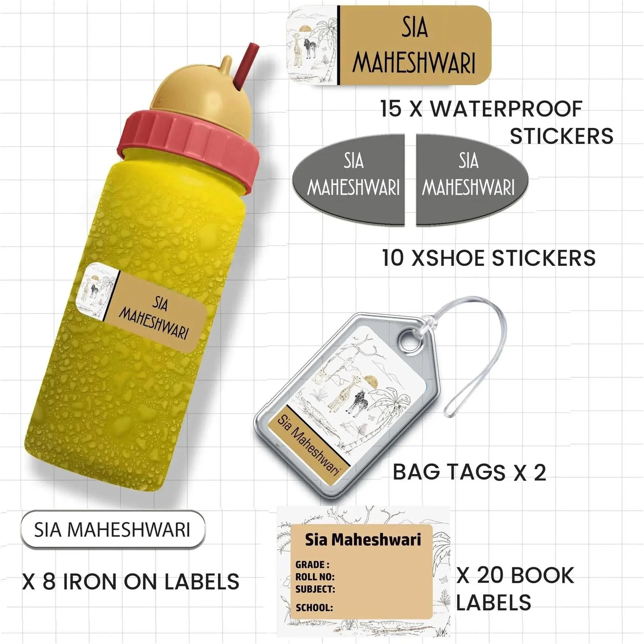 All You Need Pack - Set of 55 labels- ANIMALS & NATURE THEME - Image 21