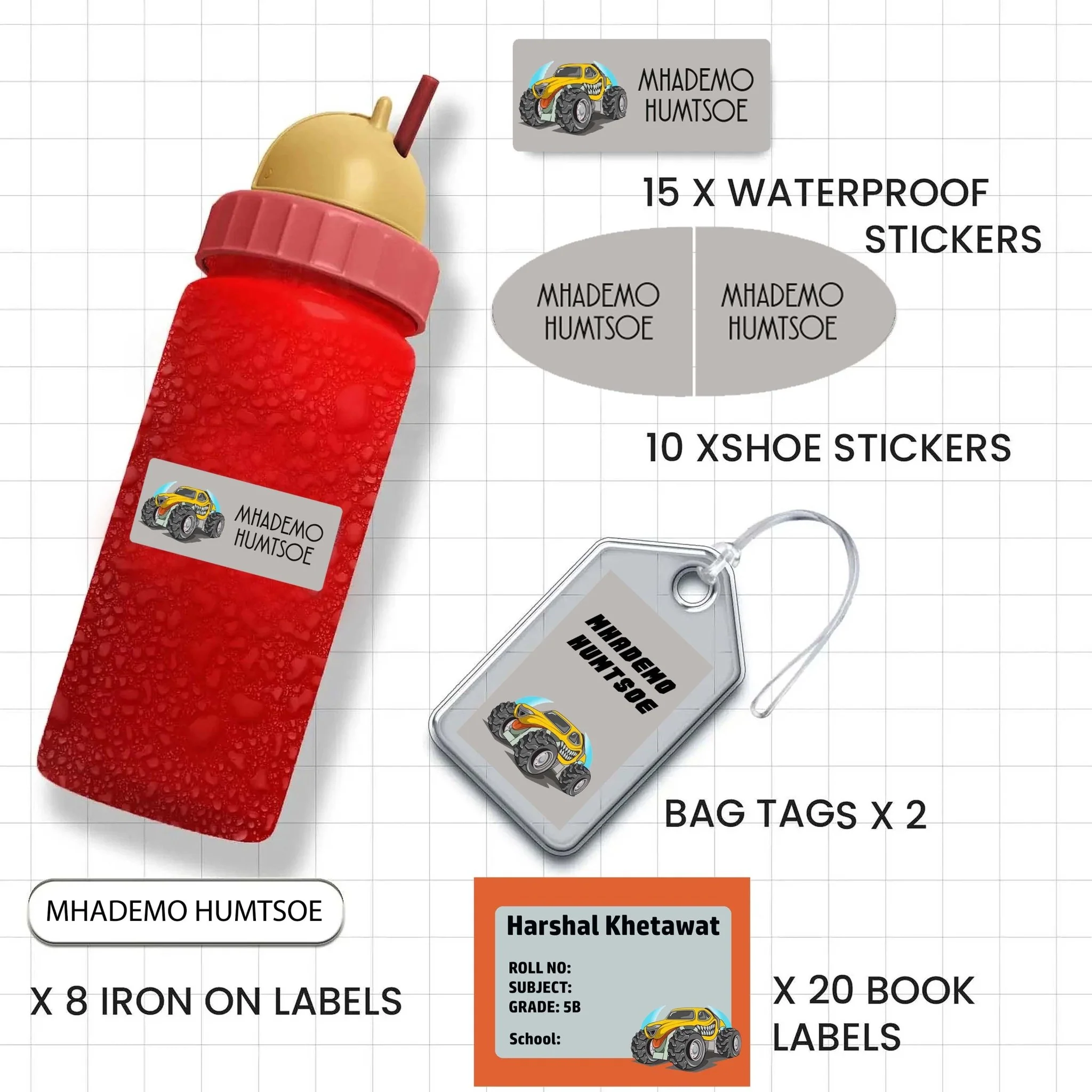 All You Need Labels Pack - Set of 55 labels- CARS & WHEELS THEME - Image 11