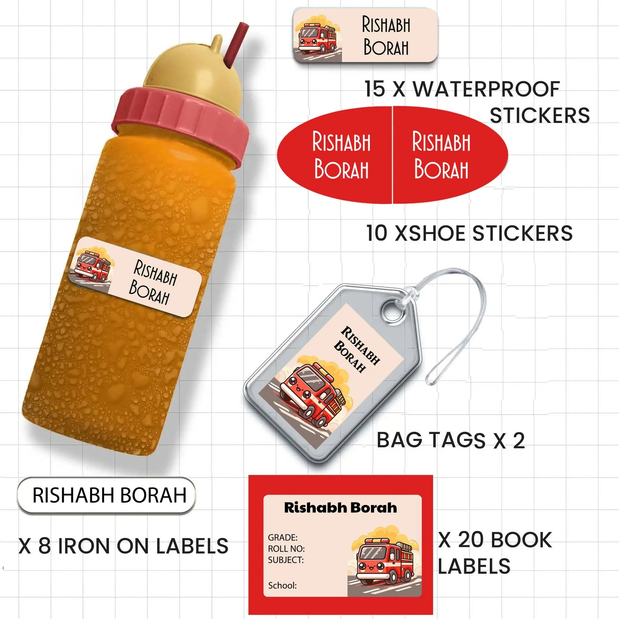 All You Need Labels Pack - Set of 55 labels- CARS & WHEELS THEME - Image 7