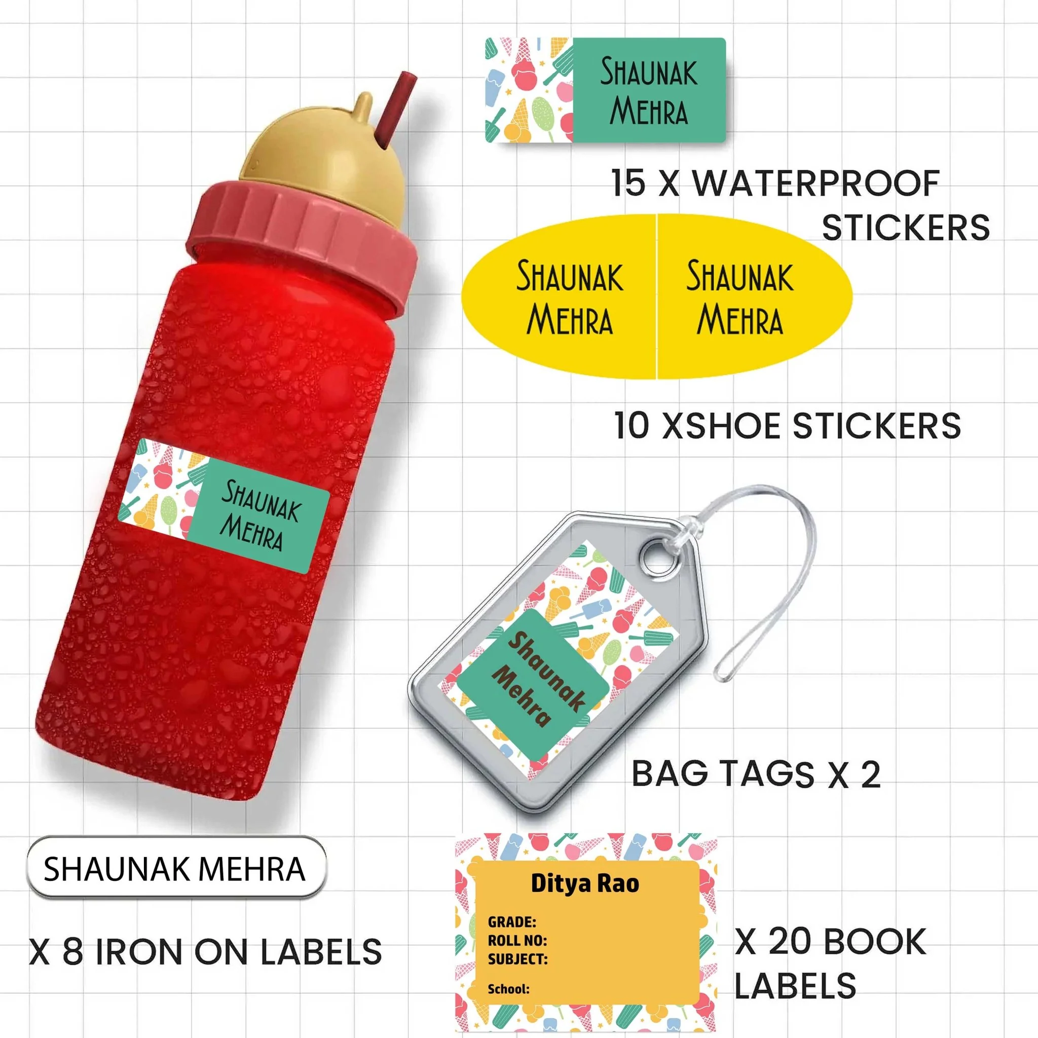 All You Need Pack - Set of 55 labels - GIRLS & PRINCESS THEME - Image 11