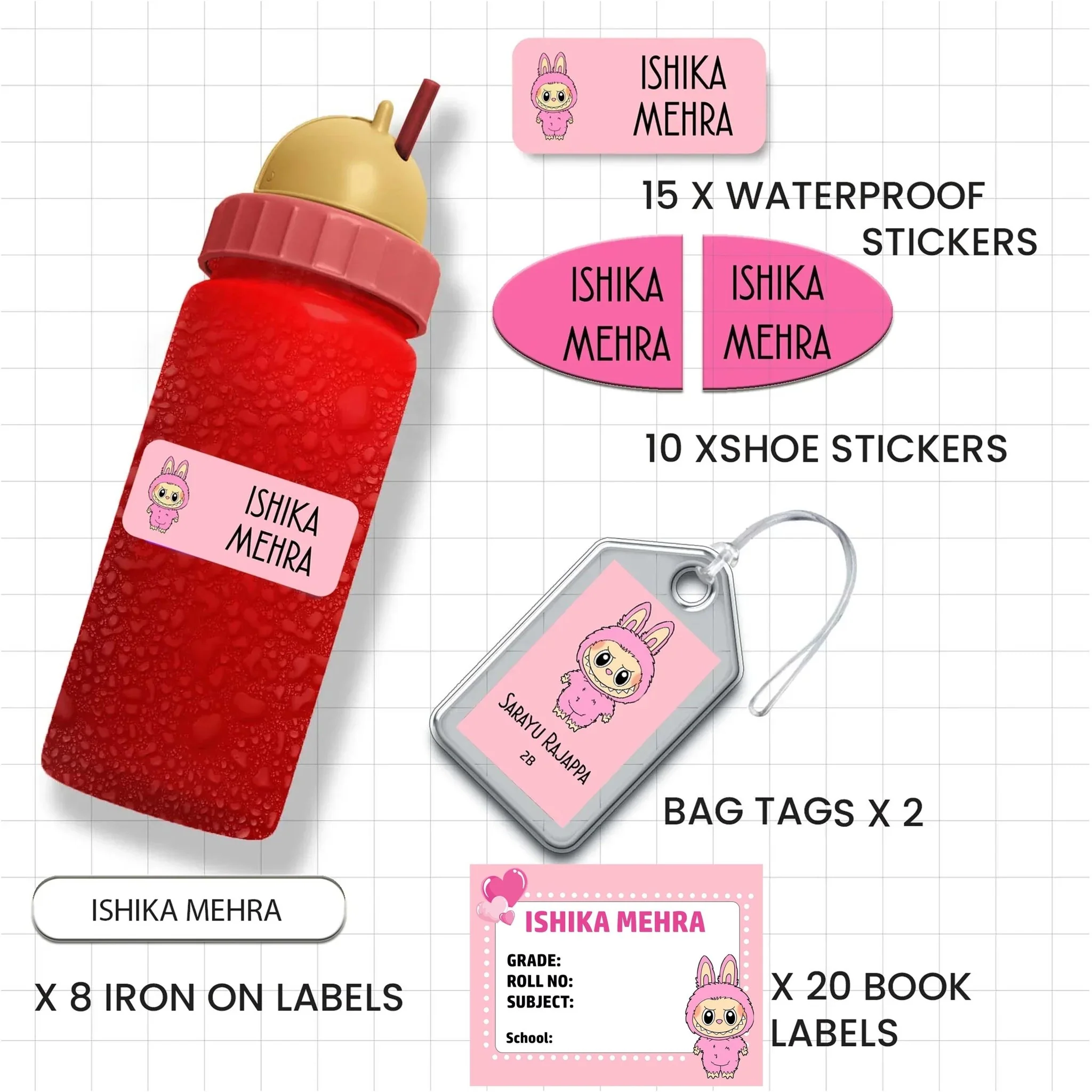 All You Need Pack - Set of 55 labels - GIRLS & PRINCESS THEME - Image 13