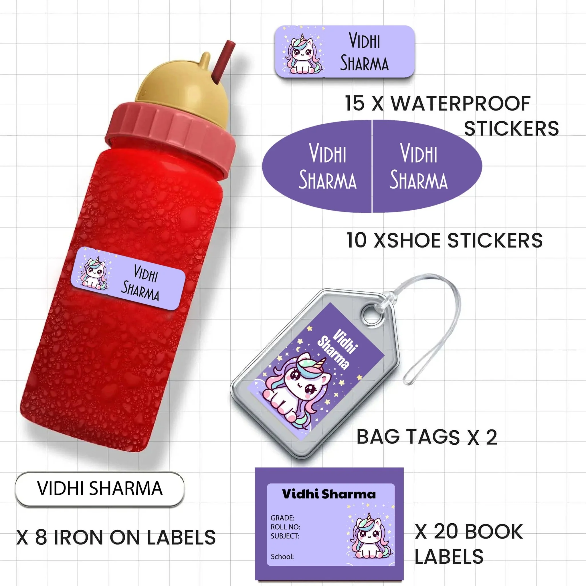 All You Need Pack - Set of 55 labels - GIRLS & PRINCESS THEME - Image 14