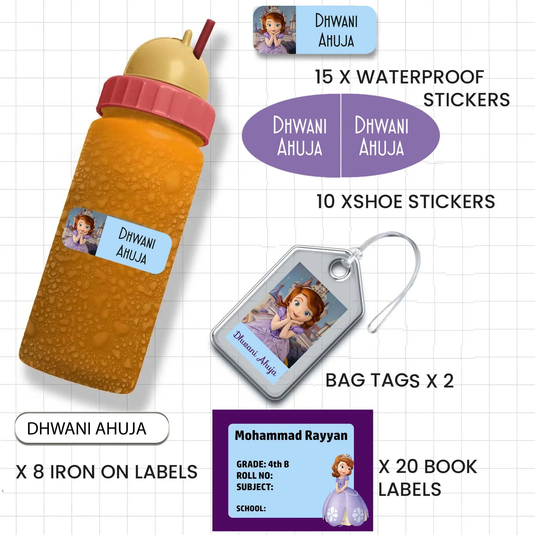 All You Need Pack - Set of 55 labels - GIRLS & PRINCESS THEME - Image 20
