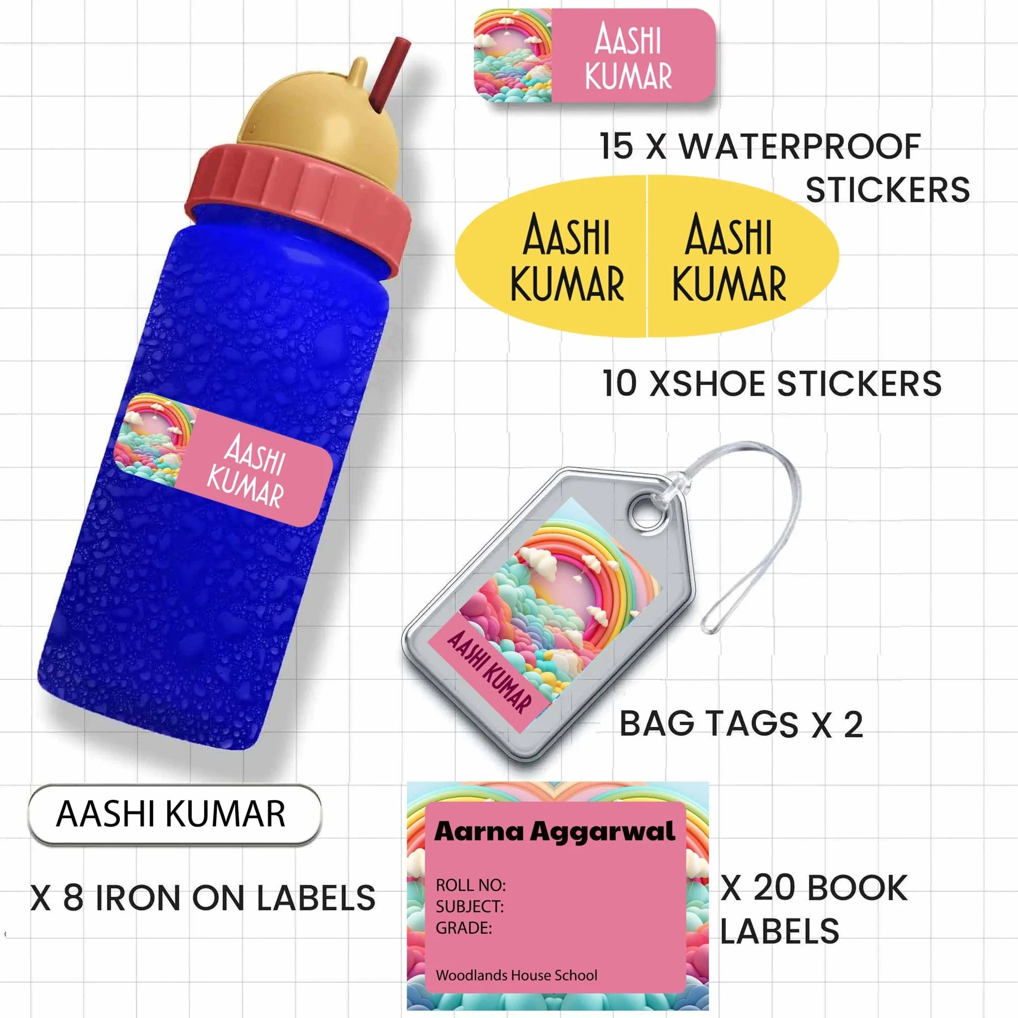 All You Need Pack - Set of 55 labels - GIRLS & PRINCESS THEME - Image 22