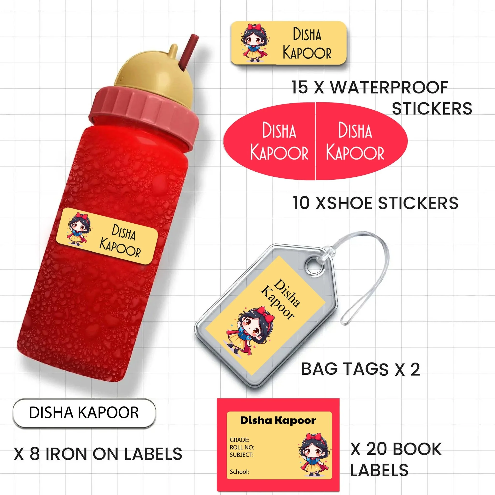 All You Need Pack - Set of 55 labels - GIRLS & PRINCESS THEME - Image 24