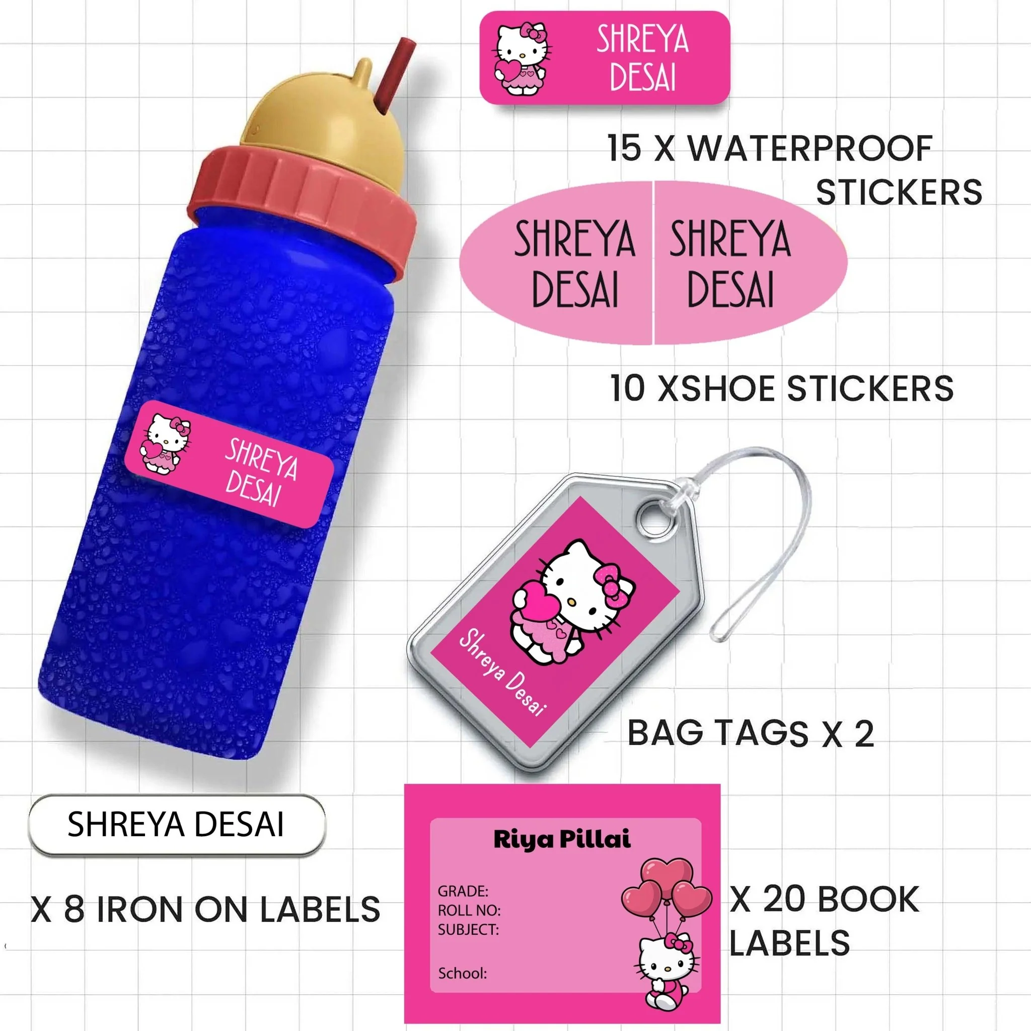 All You Need Pack - Set of 55 labels - GIRLS & PRINCESS THEME - Image 26