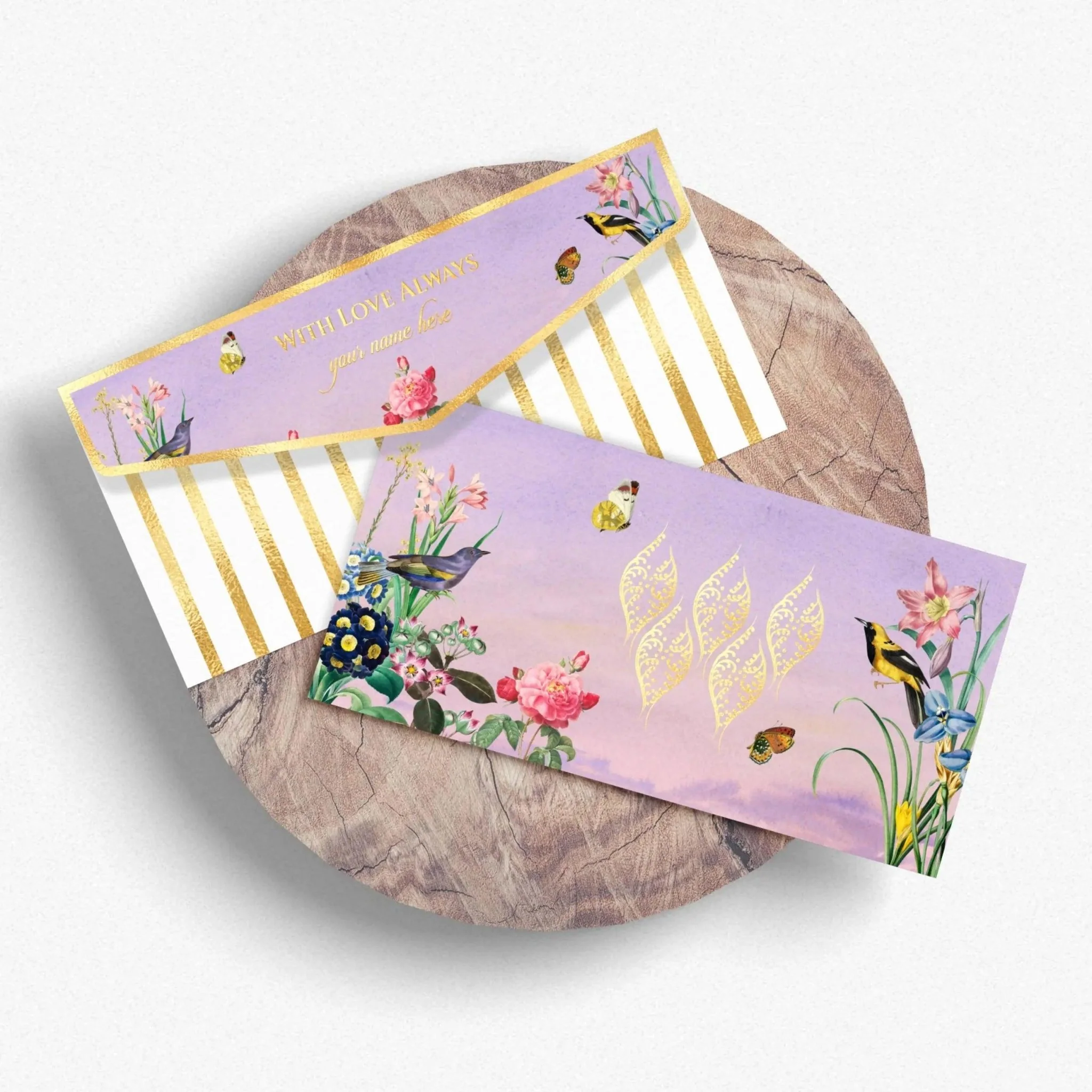Assorted Wedding Luxe Envelope Set- Birdsong Blossoms Design - Image 3