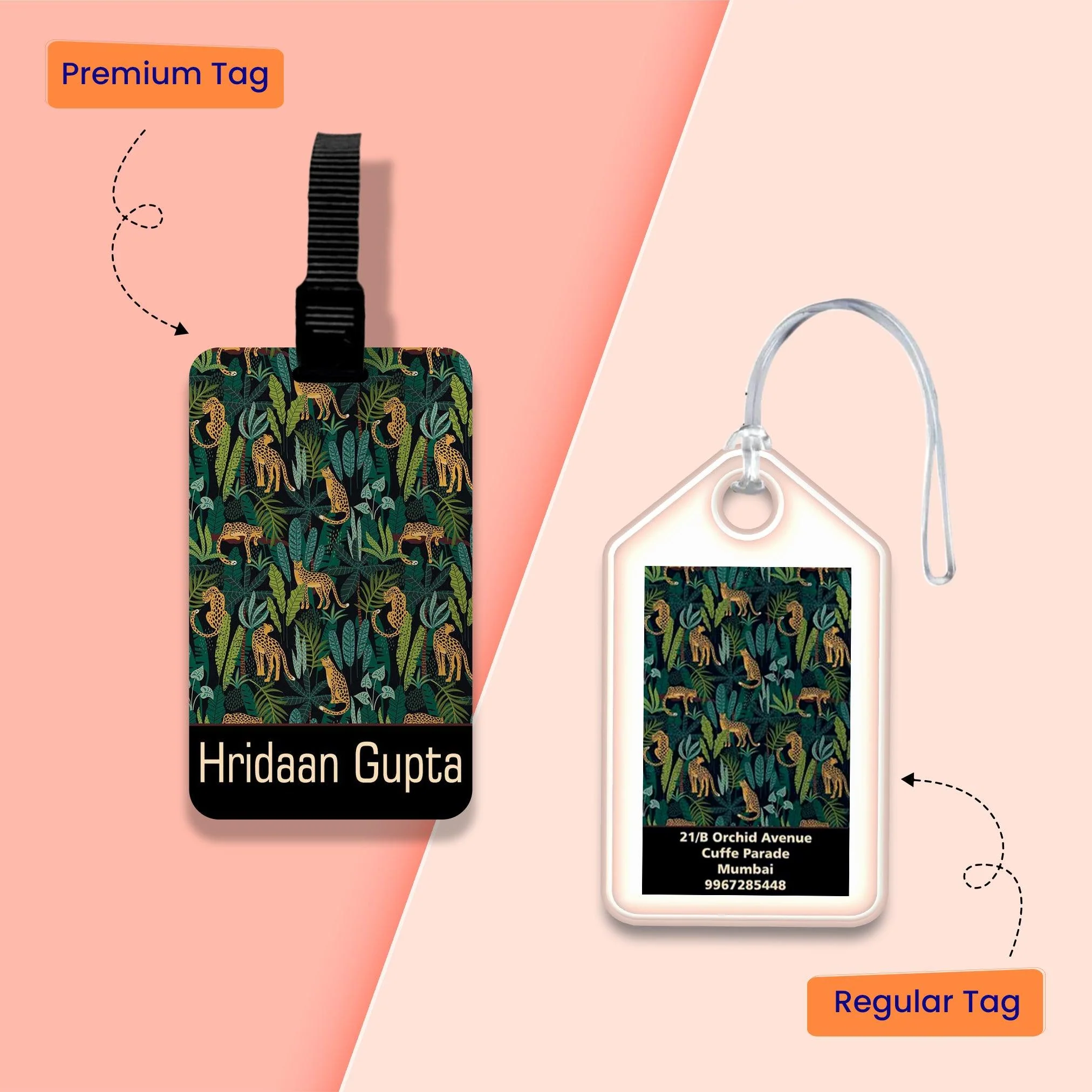 Personalized Bag Tags for Kids - Jungle Theme