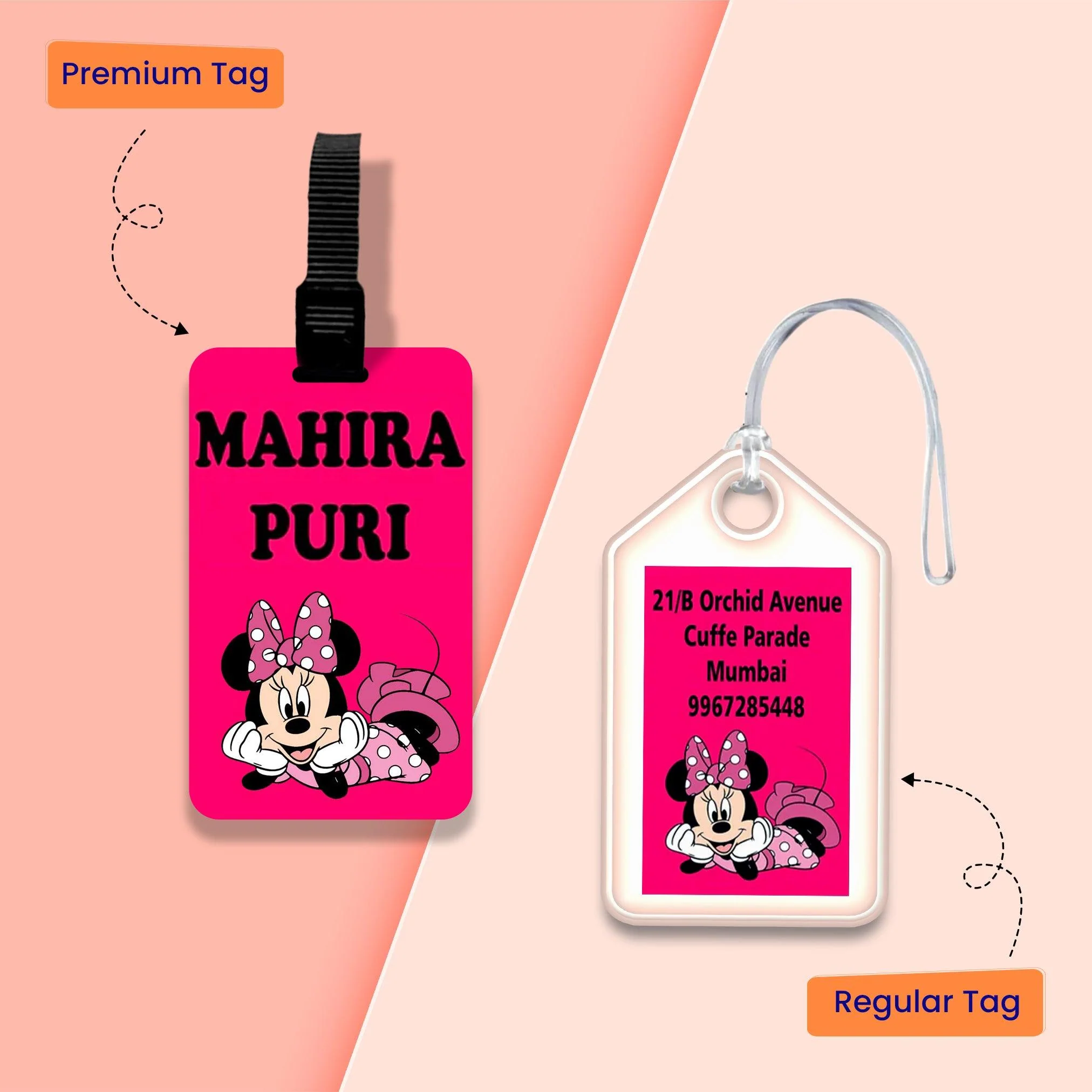Personalized Bag Tags for Kids - Minnie Design