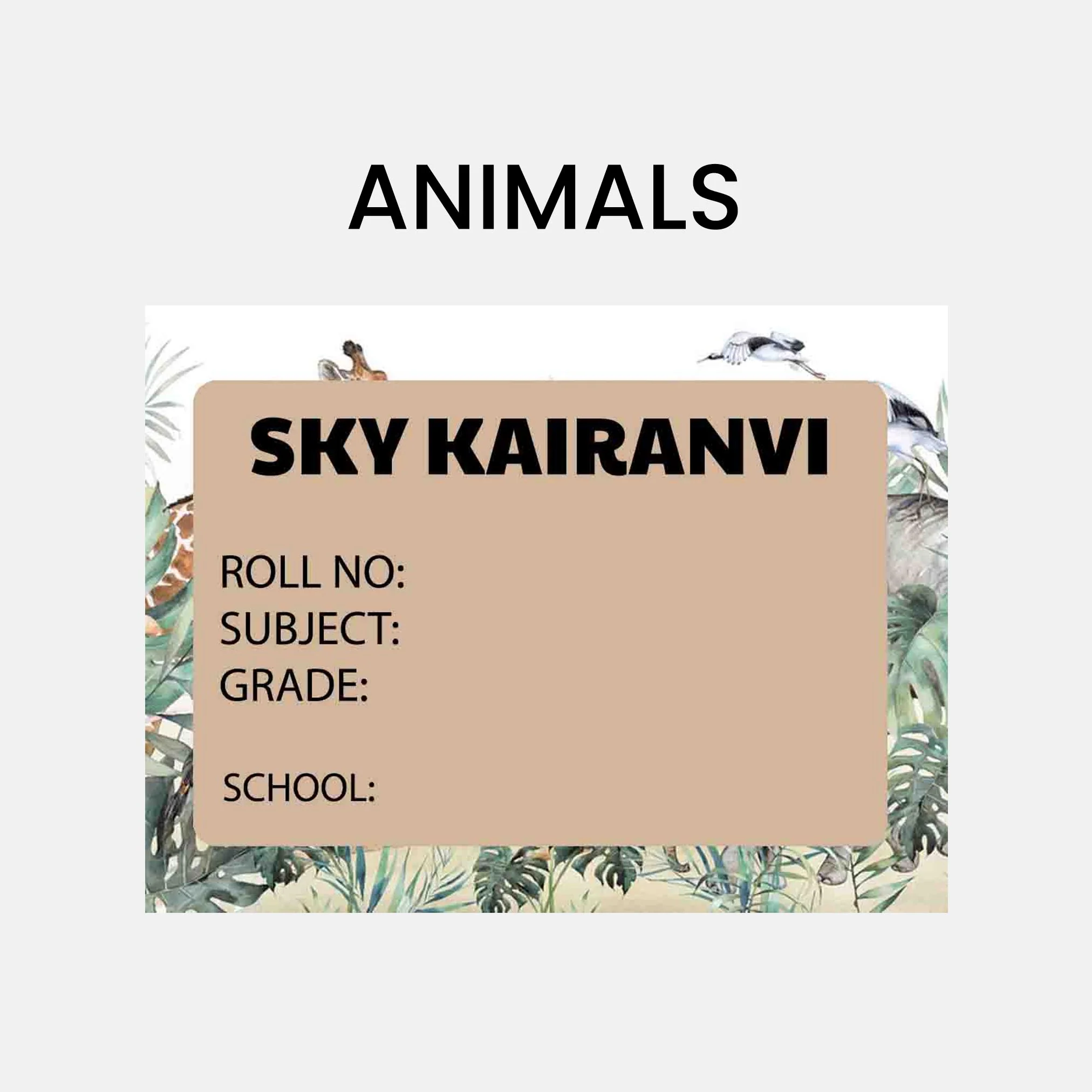 Book Labels & Stickers - ANIMALS & NATURE