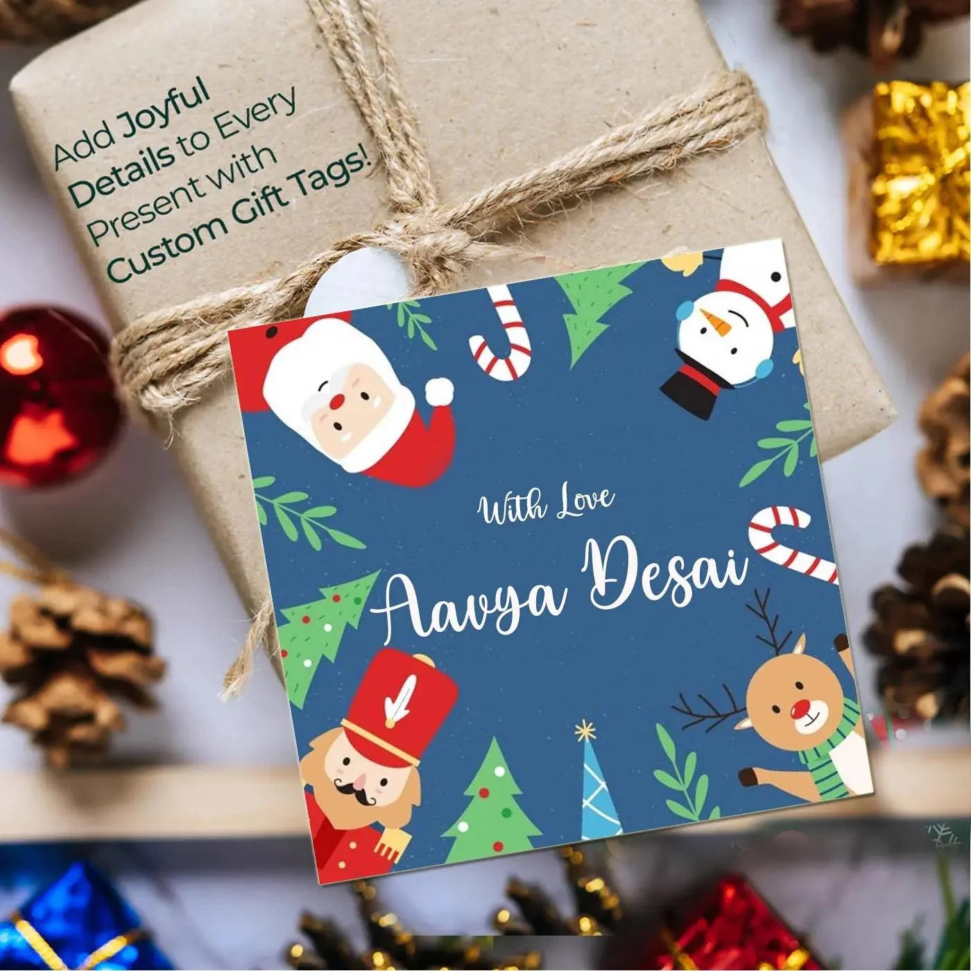 Personalised Christmas Gift Tags -Peek a boo - Image 2