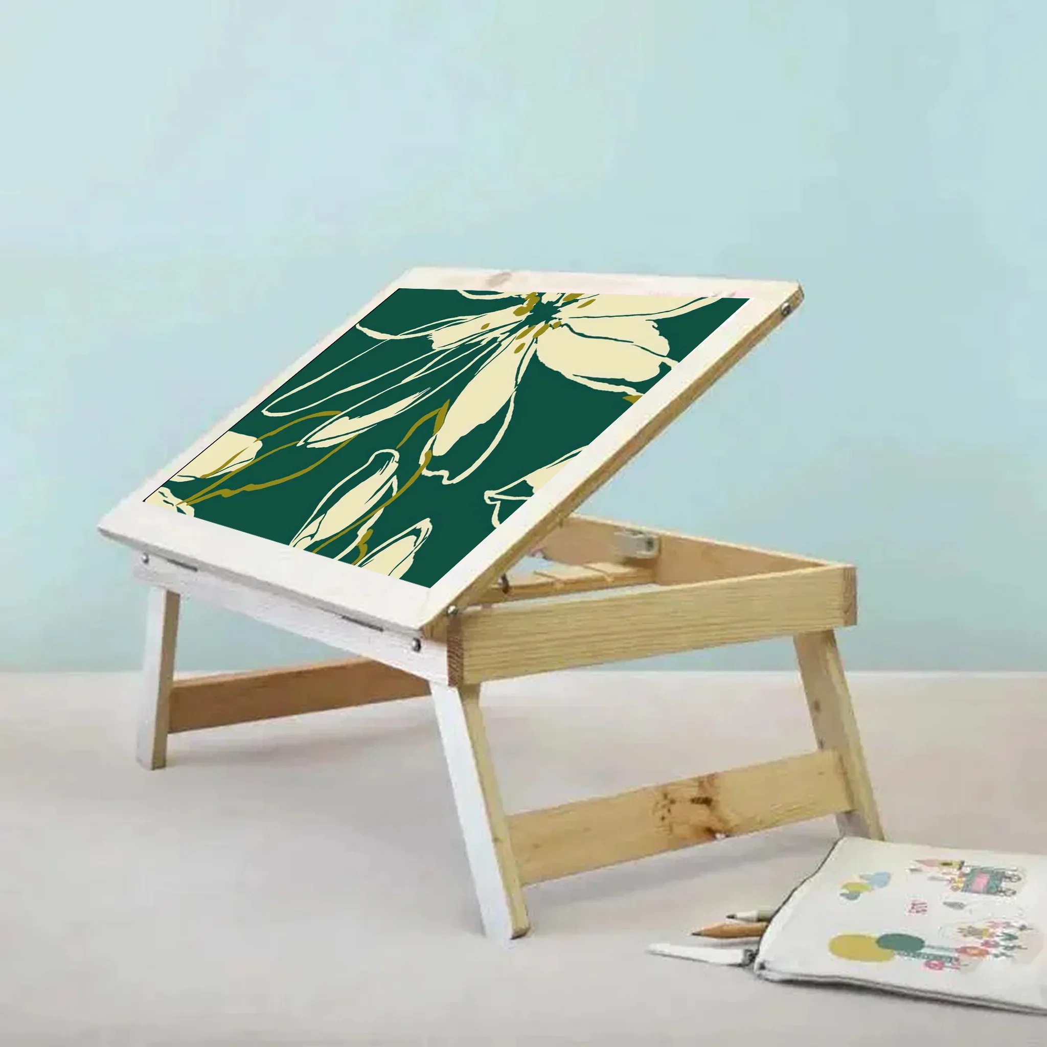 Custom Folding Desk - Olive Blossom Design - Image 2