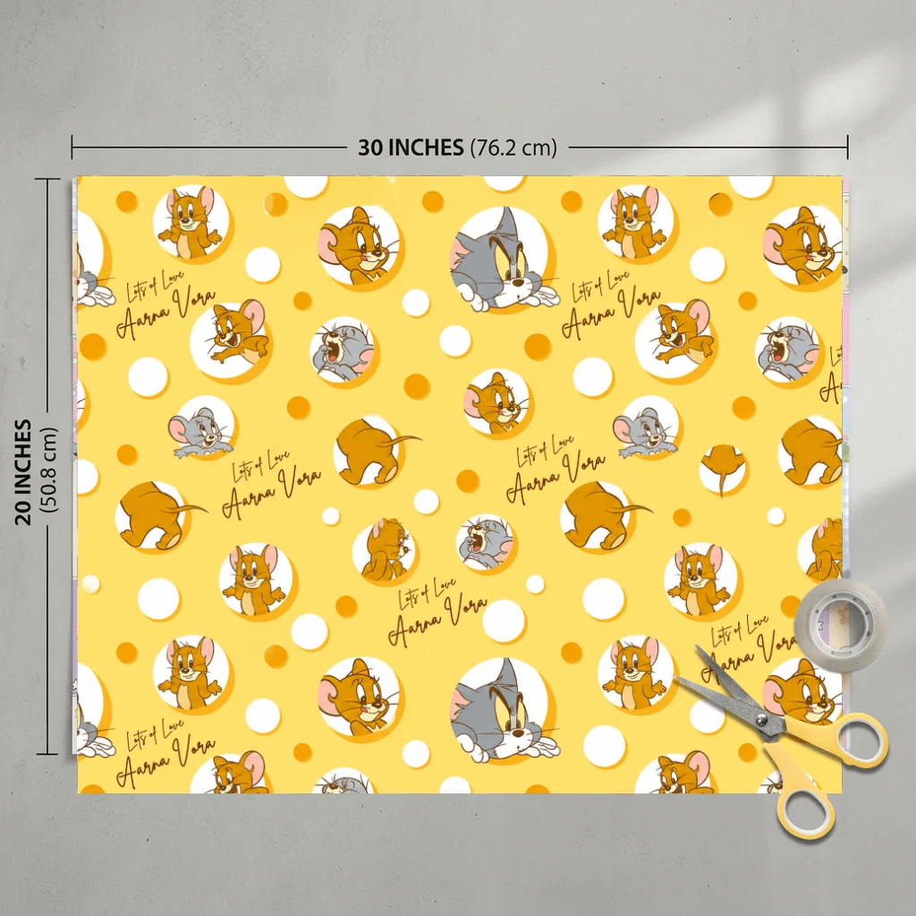 Custom Gift Wrapping Paper for Kids - Tom & Jerry - Image 2