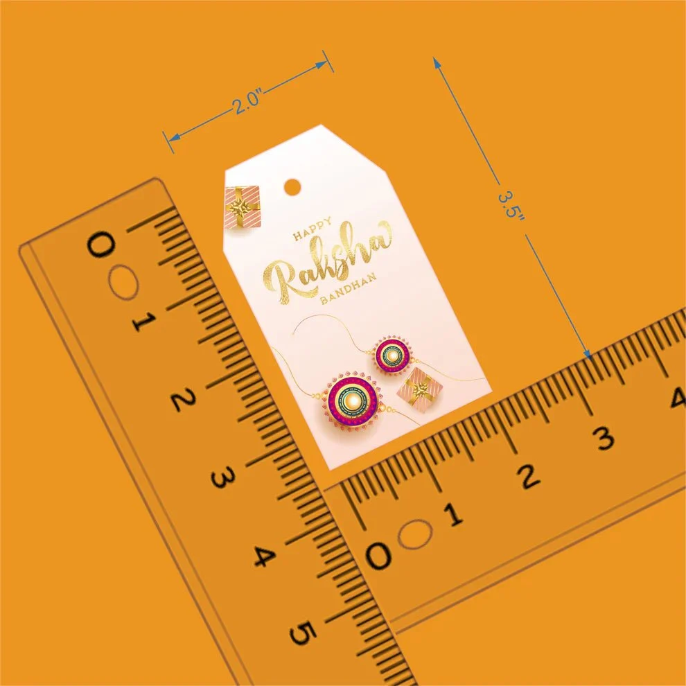 Custom Happy Rakhi Gift Tags- Golden Bond Design - Image 3