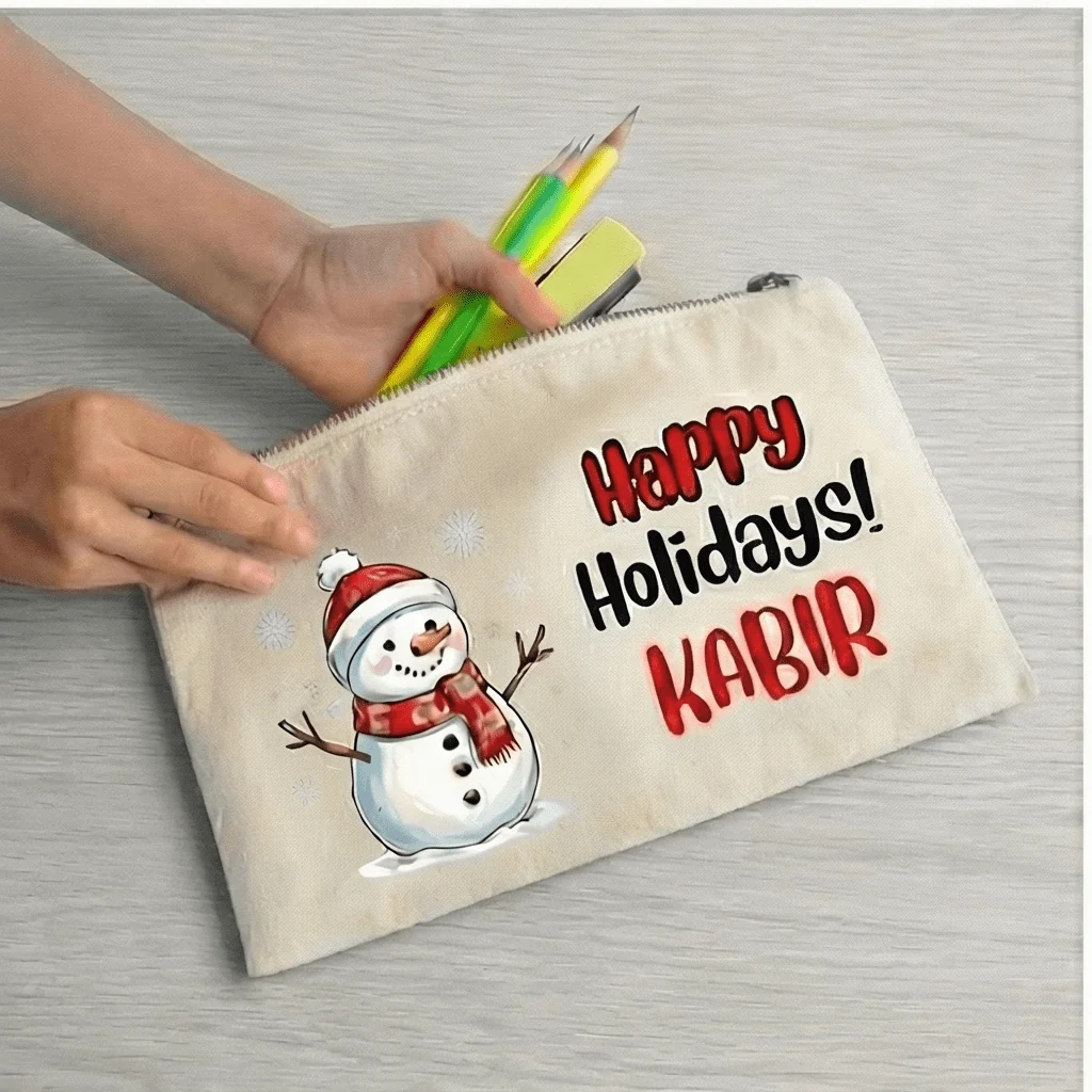 Custom Pencil Pouch - Christmas Design - Image 4