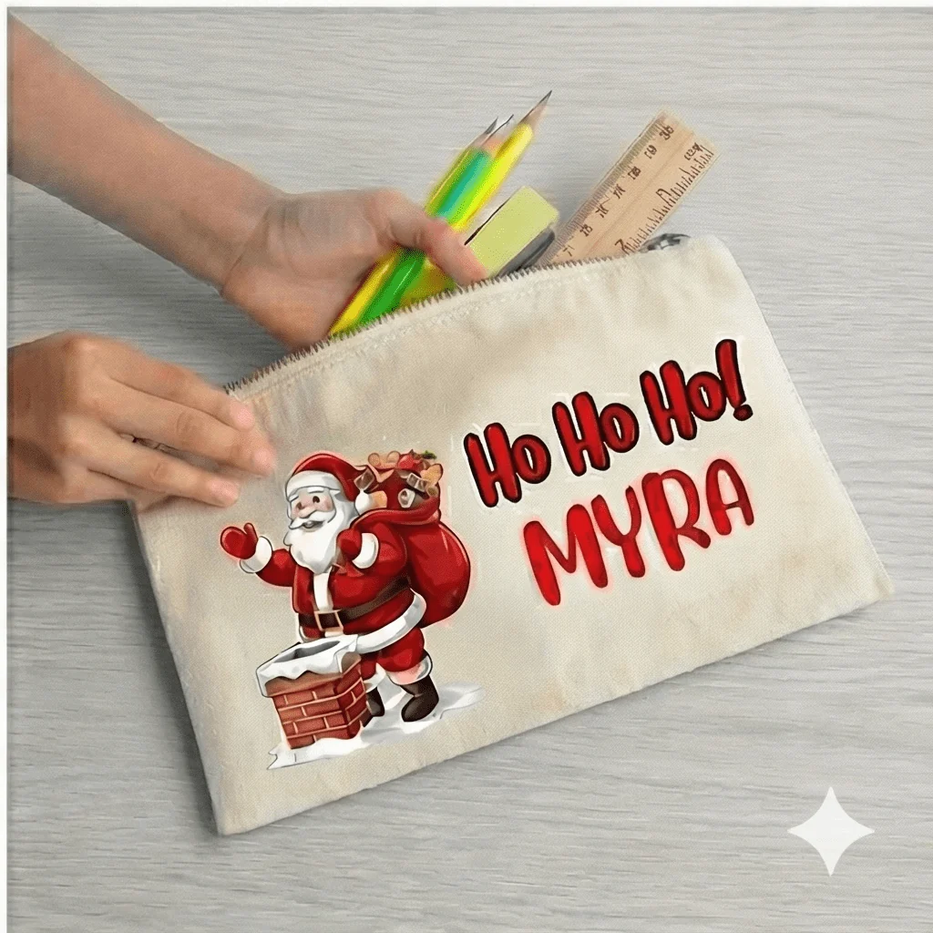 Custom Pencil Pouch - Christmas Design - Image 5