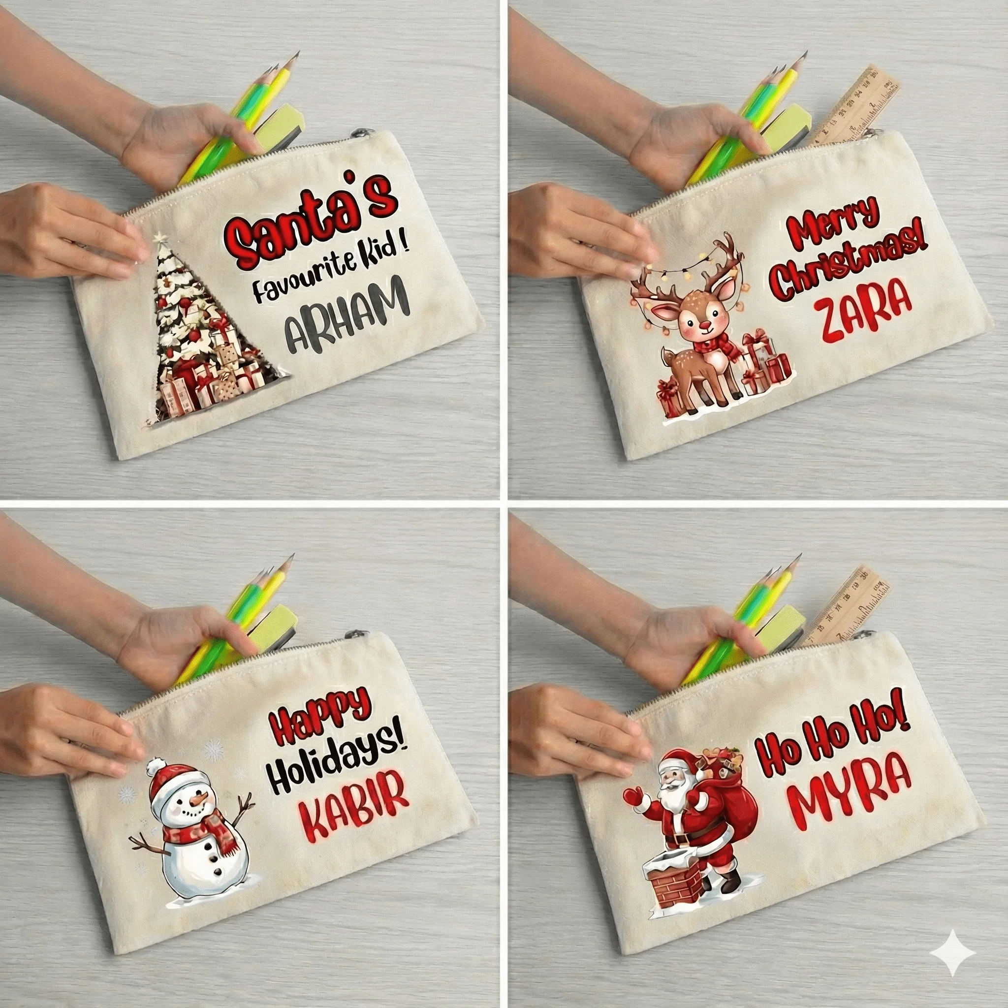 Custom Pencil Pouch - Christmas Design - Image 7