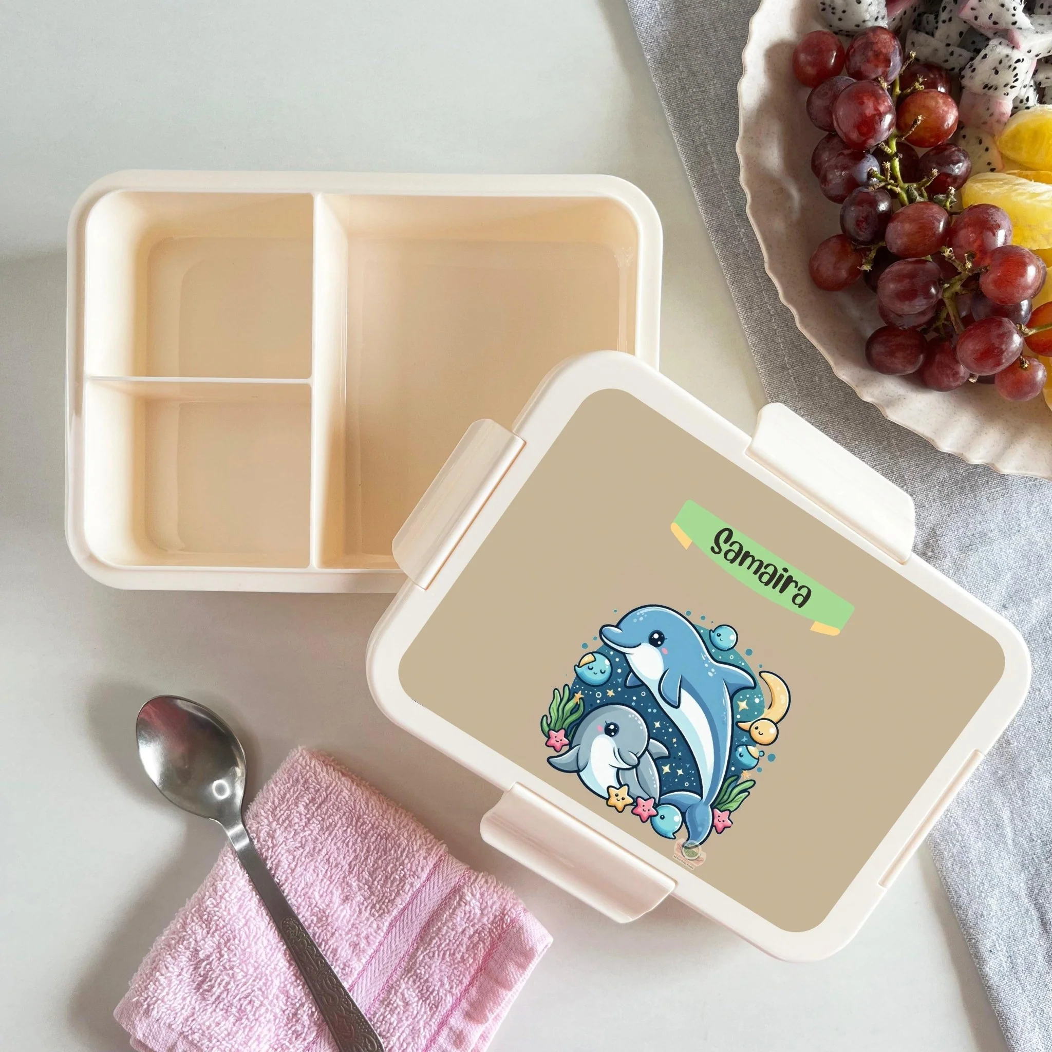 Custom Snack Box & Lunch Box for kids - Dolphin Design - Image 5