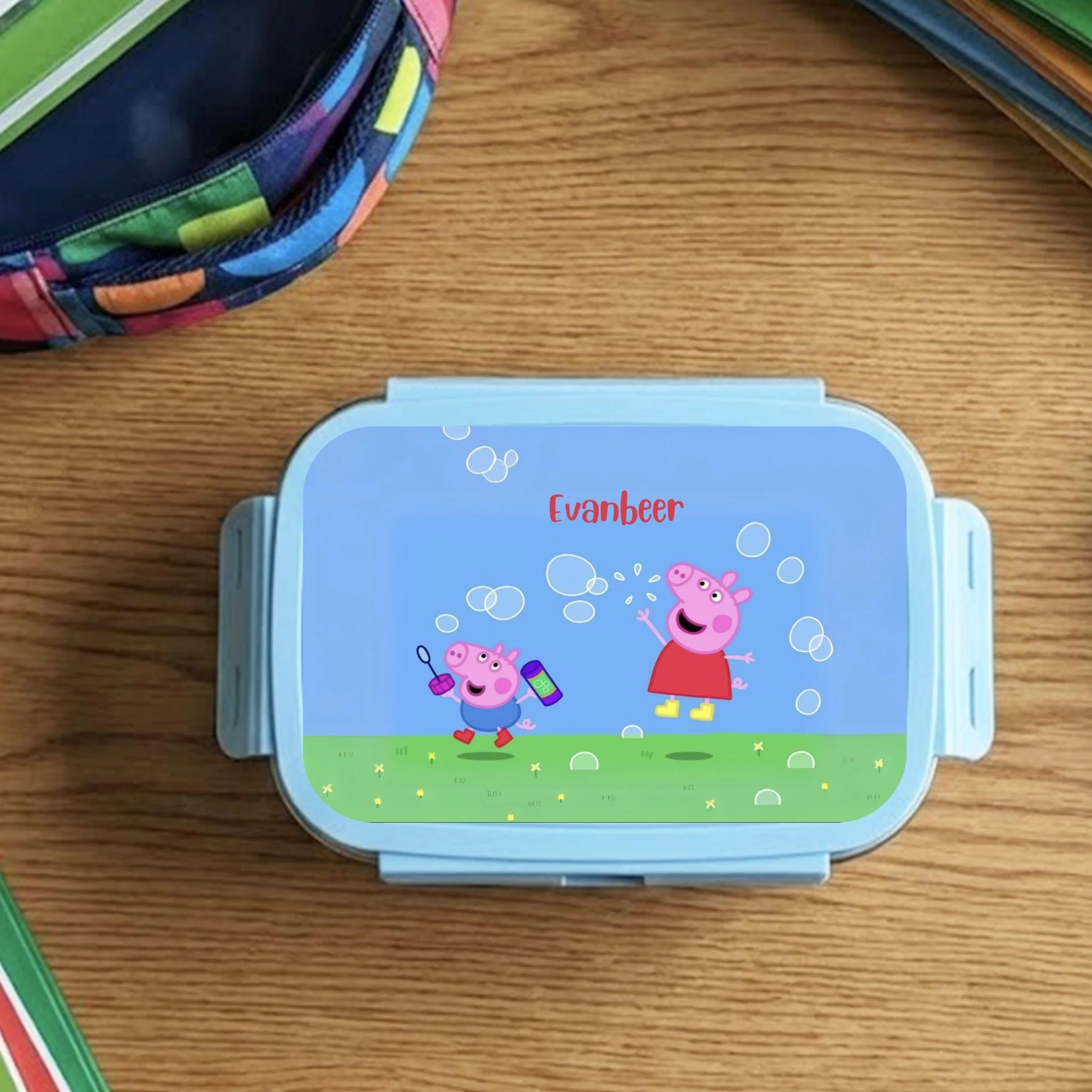 Custom Steel Snack Box & Lunch Box for Kids - Peppa Pig Design - Image 3
