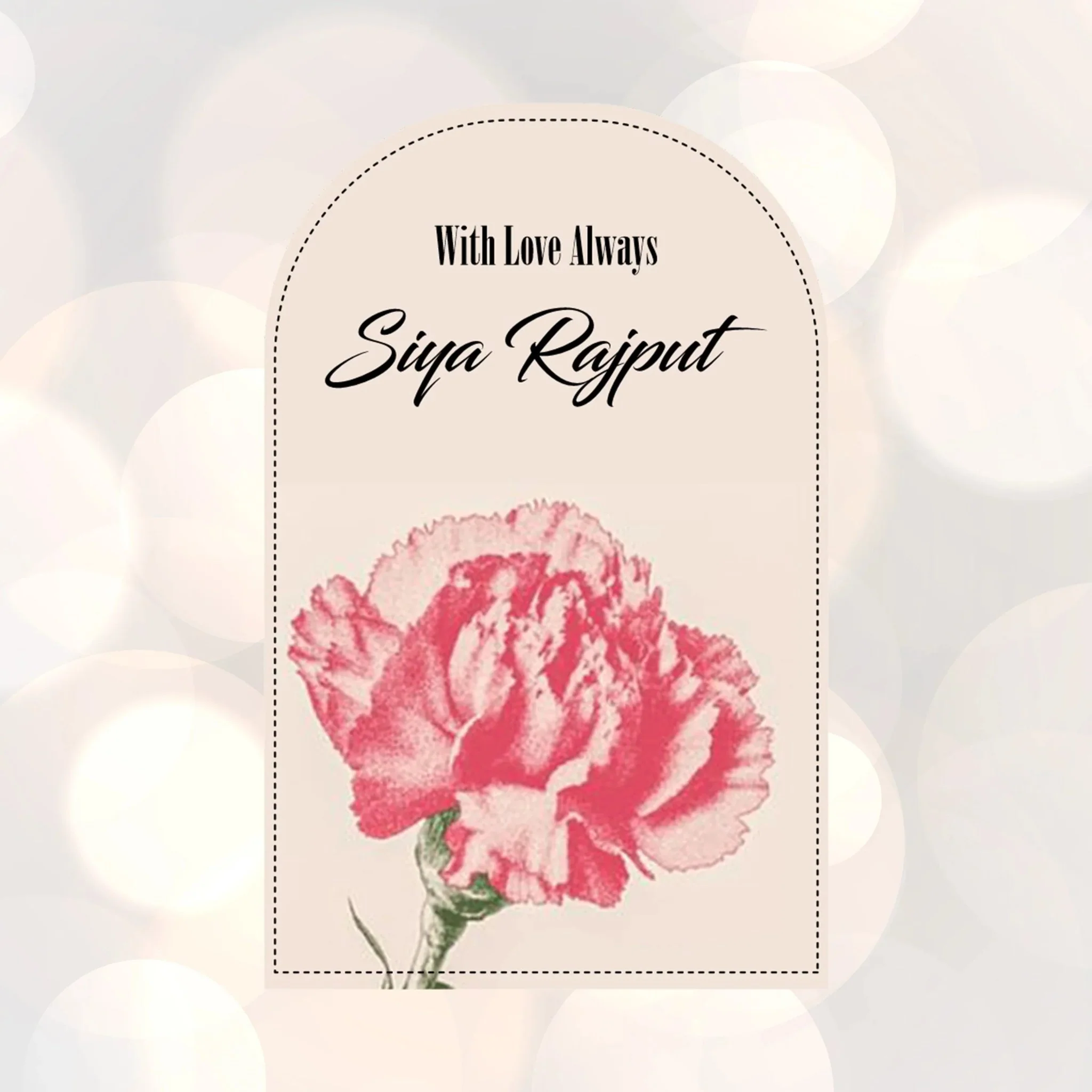 Die-Cut Gift Tags/Gift Labels - Chic Carnation Design