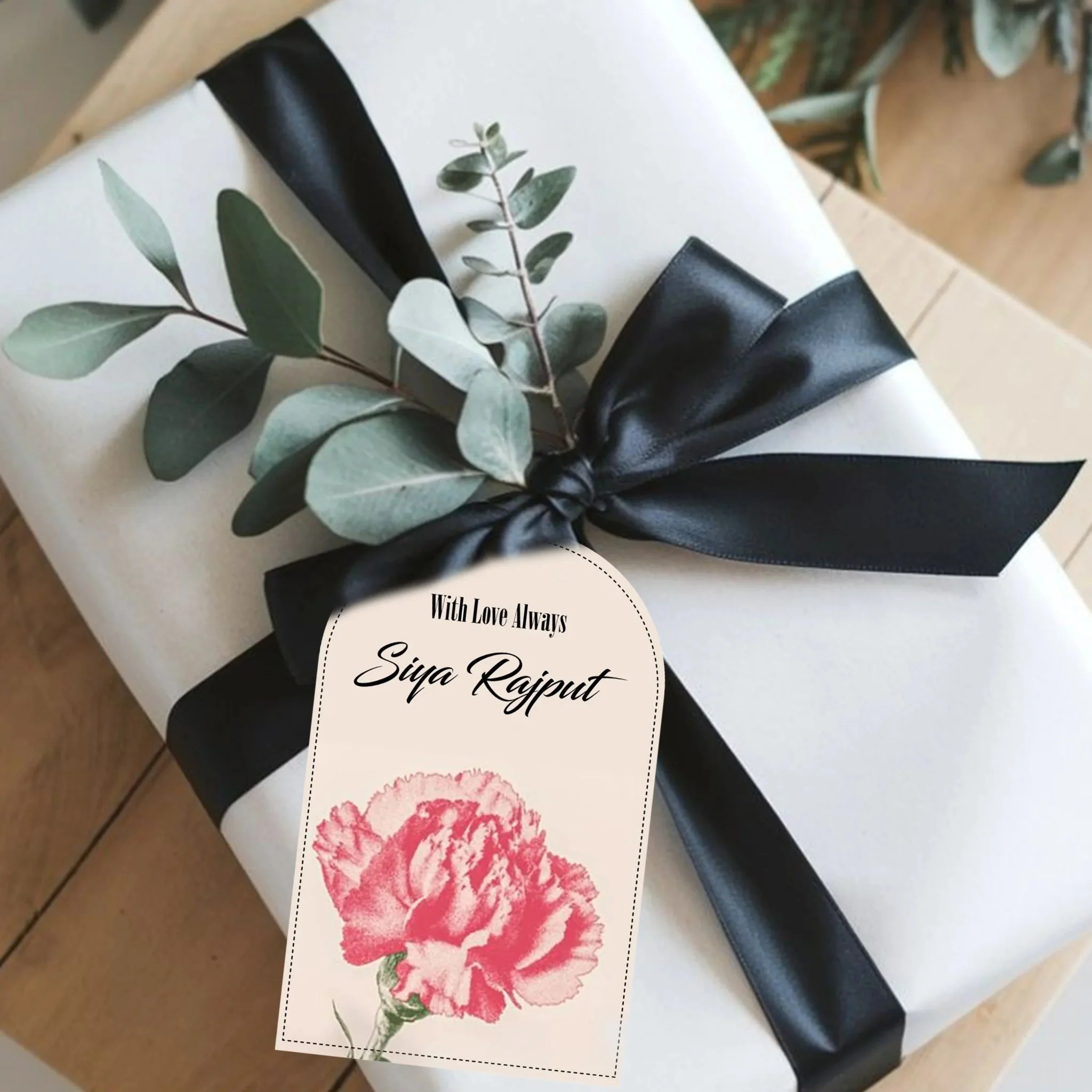 Die-Cut Gift Tags/Gift Labels - Chic Carnation Design - Image 3