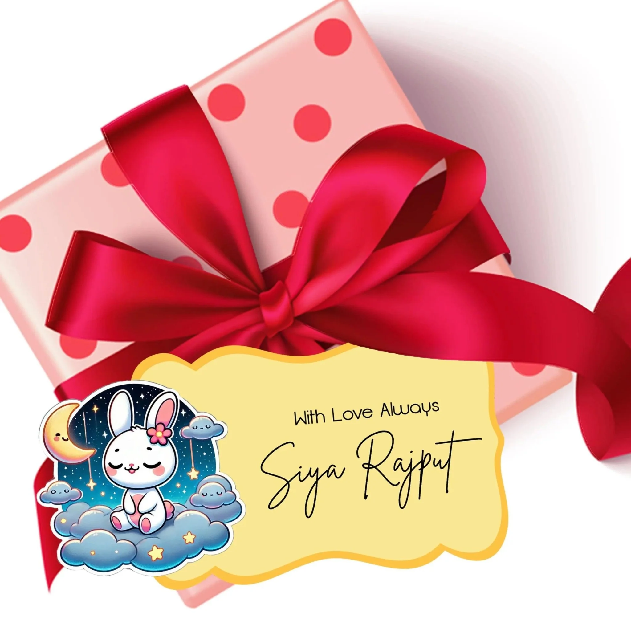 Die-Cut Gift Tags/Gift Labels - Sleepy Bunny Design - Image 3