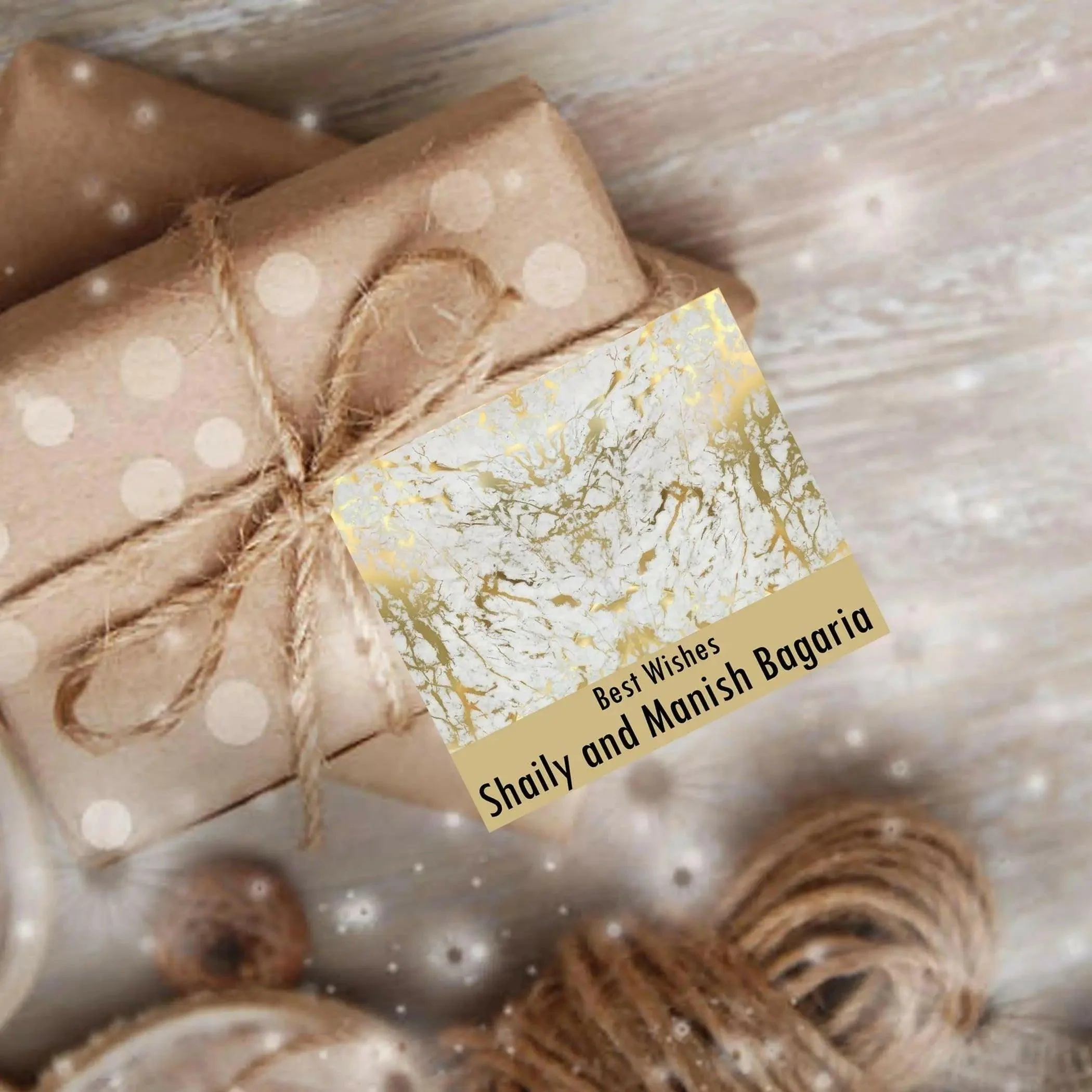 Gift tags / Gift Stickers - Golden Marble - Image 3
