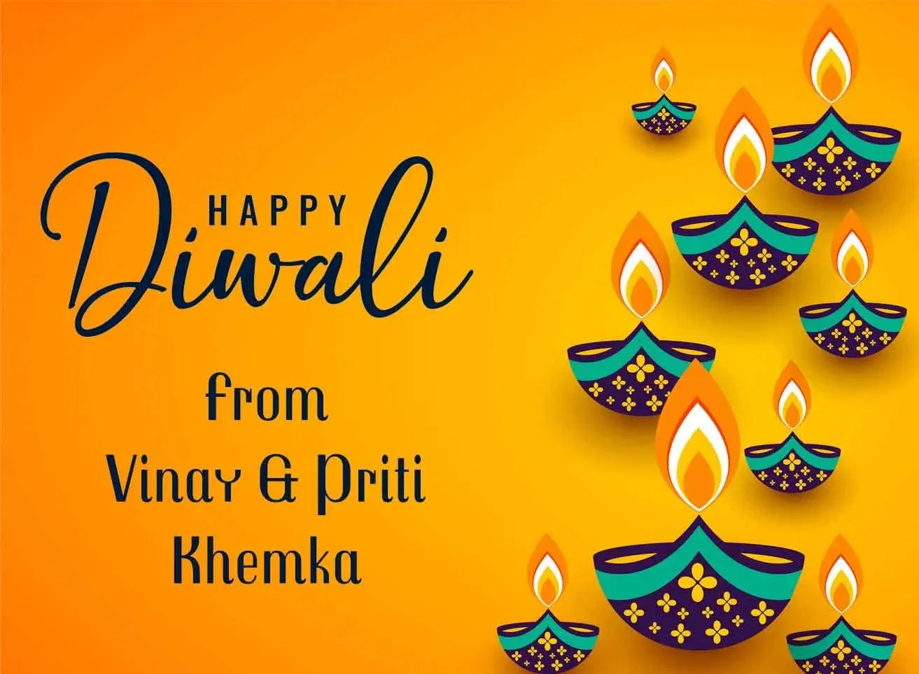 Happy Diwali Gift Tags/Gift Stickers - Motif diyas design