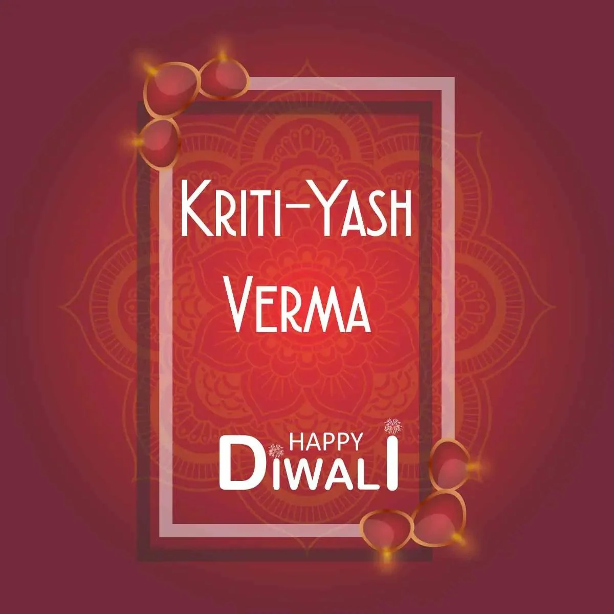 Happy Diwali Gift Tags/Gift Stickers -Scarlet Glow design
