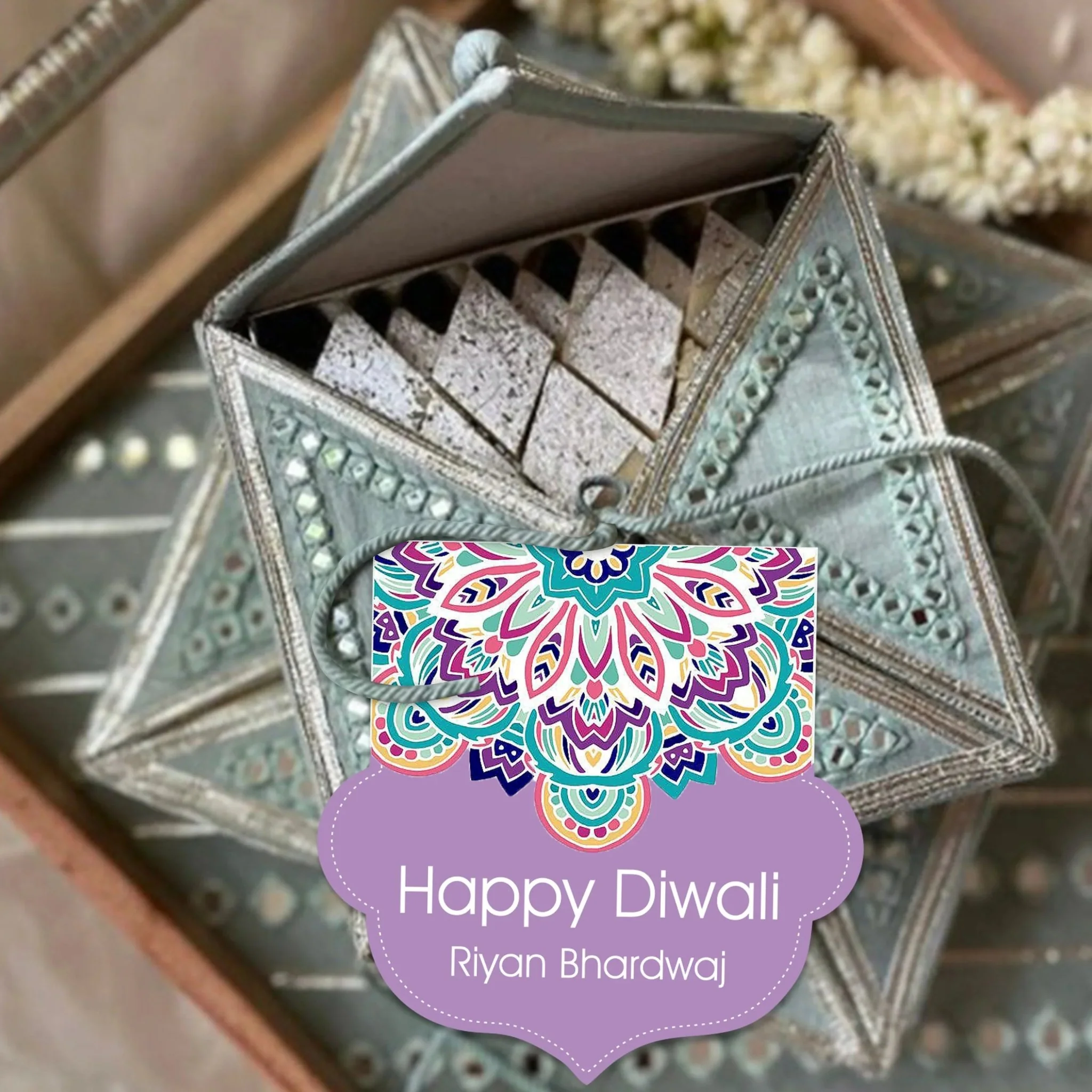 Happy Diwali Gift Tags/Gift Labels -Die-Cut Shape - Majestic Motif Design - Image 3
