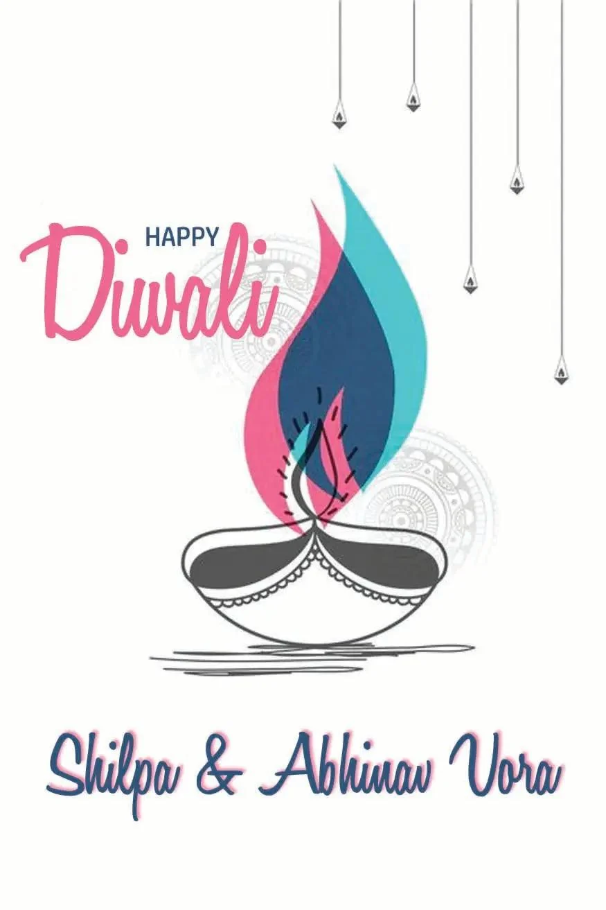 Happy Diwali Gift Tags/Gift Stickers - Pastel Diwali Design