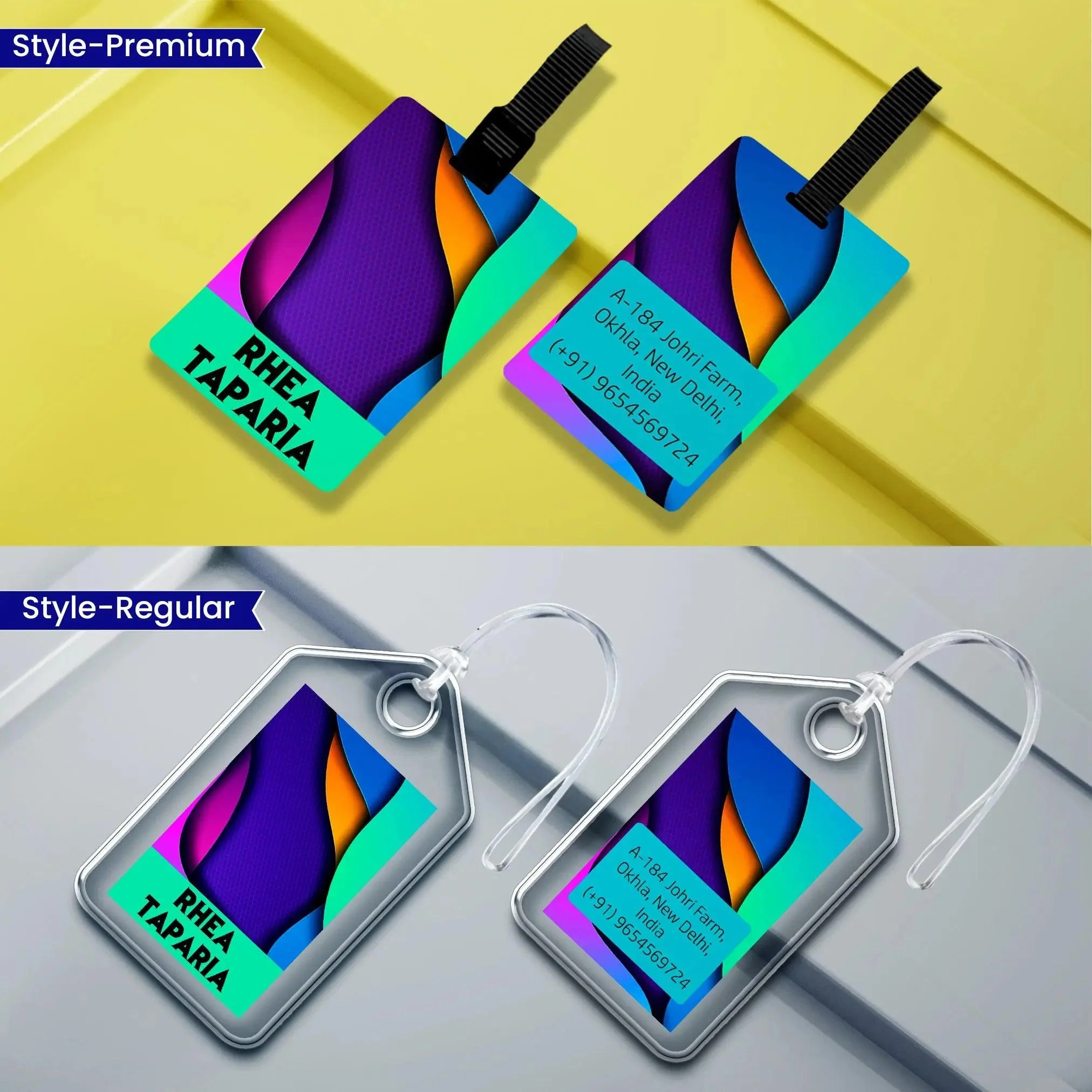 Personalized Luggage Tags - Abstract Design