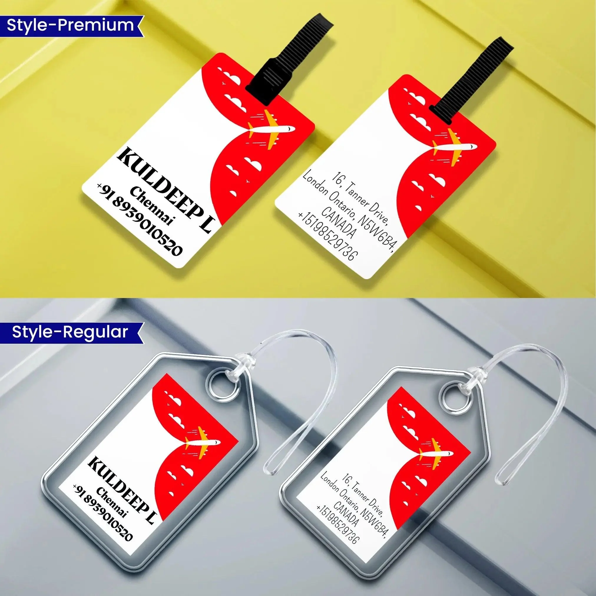 Custom Luggage Tags  - Airplane Design