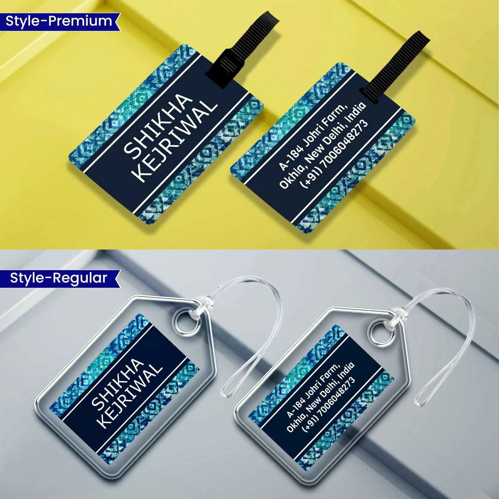 Personalized Luggage Tags  -  Batik Design