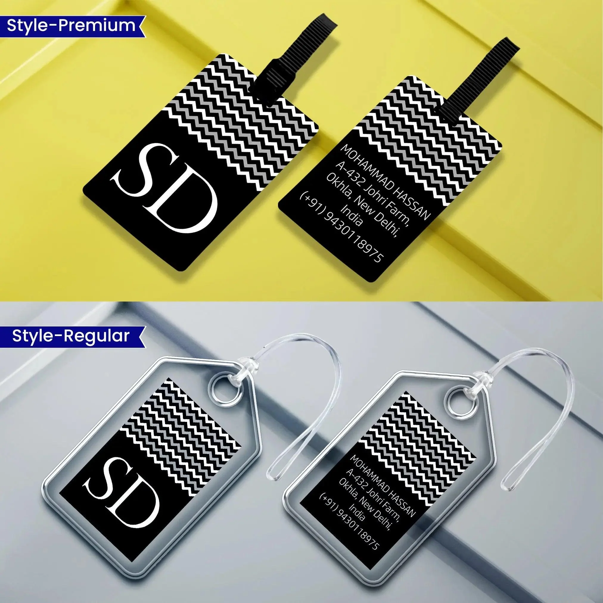 Custom Luggage Tags - Chevron Design