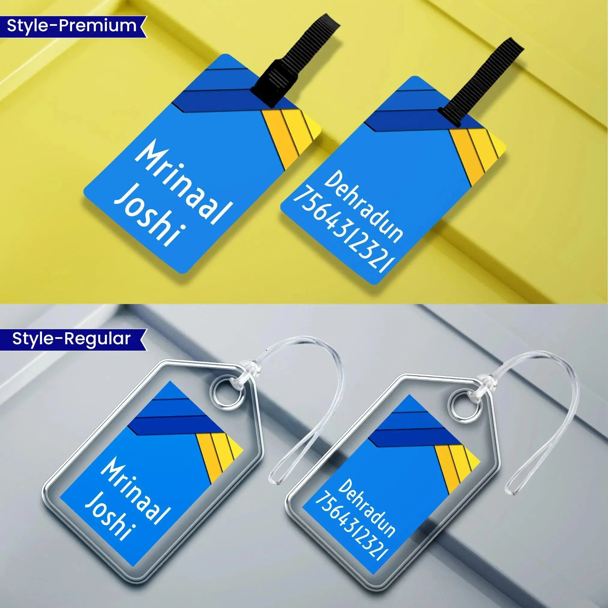 Personalized Luggage Tags - Sunshine Voyager Design