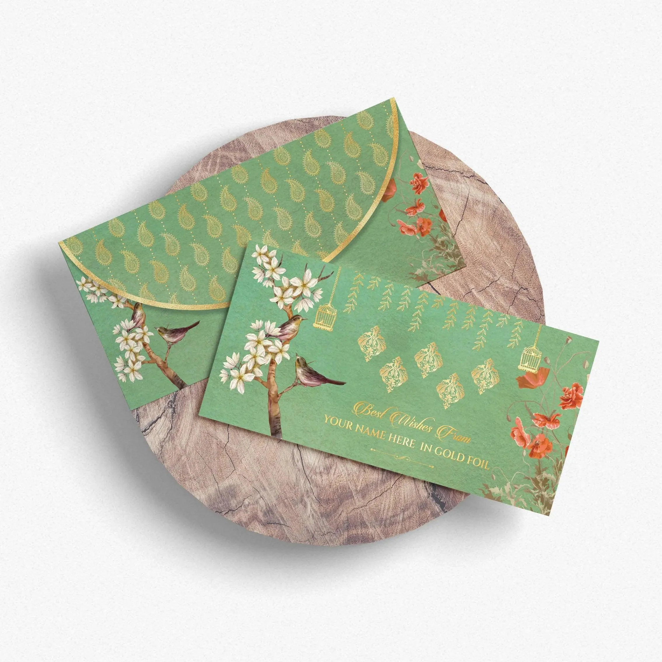 Luxe Gold Foil Money Envelopes - Flora and Fauna