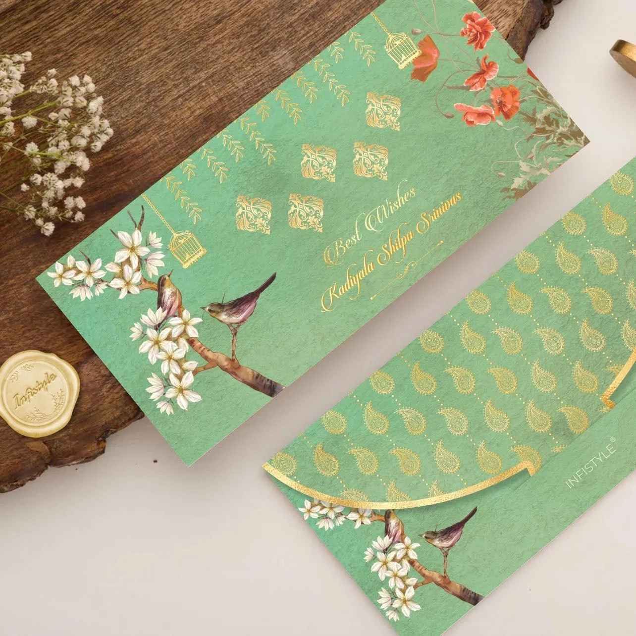 Luxe Gold Foil Money Envelopes - Flora and Fauna - Image 2