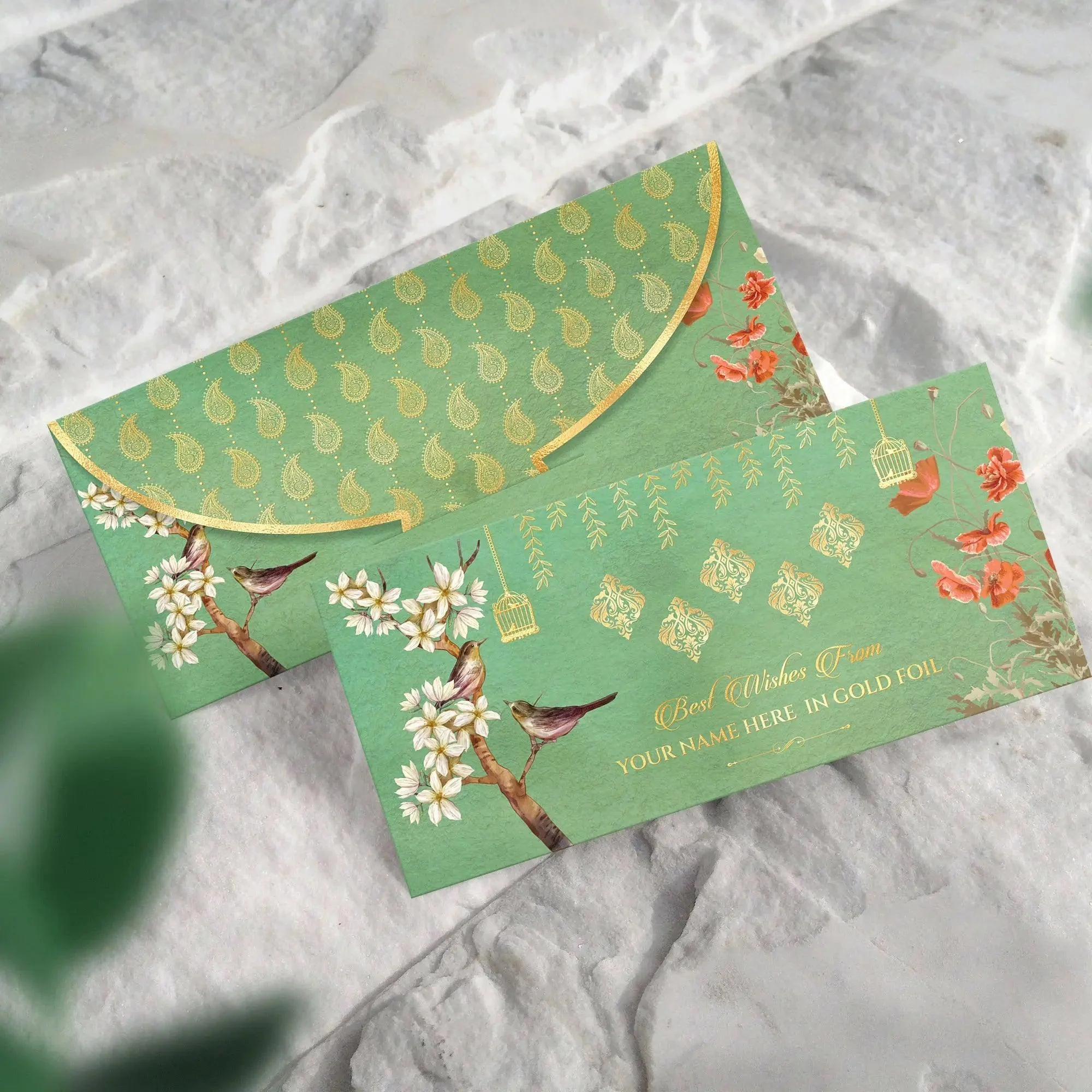 Luxe Gold Foil Money Envelopes - Flora and Fauna - Image 3