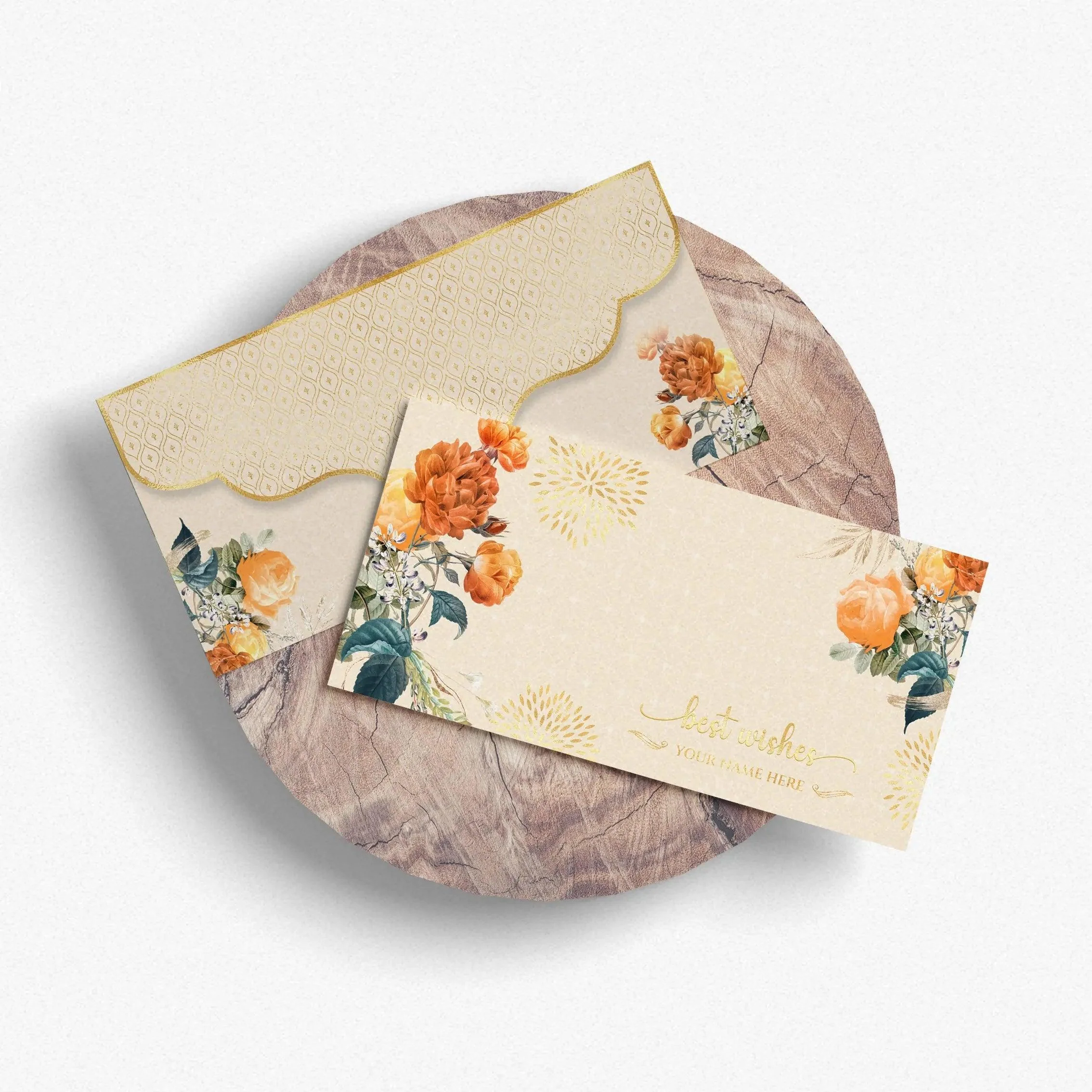 Luxe Gold Foil Money Envelopes -Floral Blossom