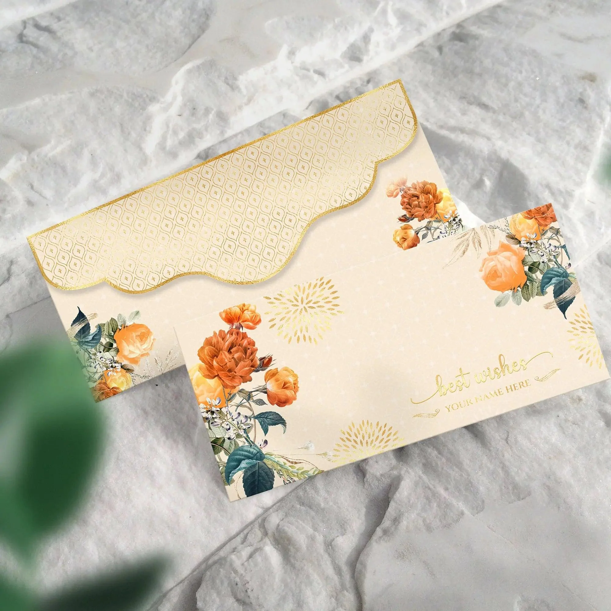 Luxe Gold Foil Money Envelopes -Floral Blossom - Image 3