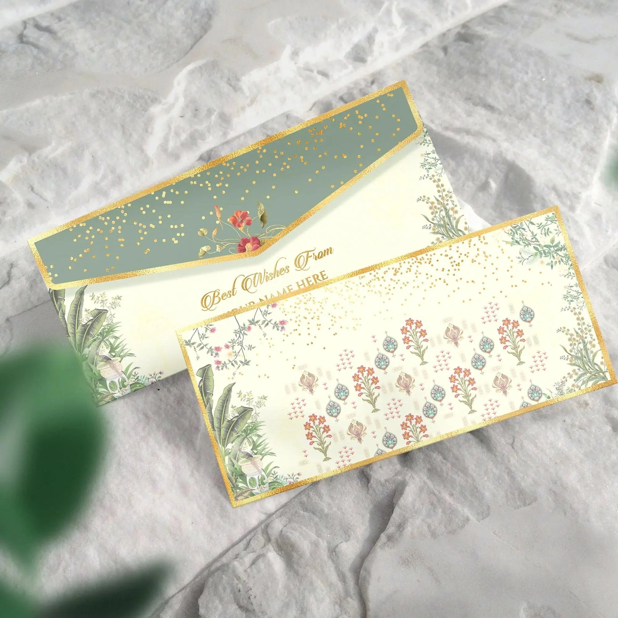 Luxe Gold Foil Money Envelopes -Floral Elegance - Image 2