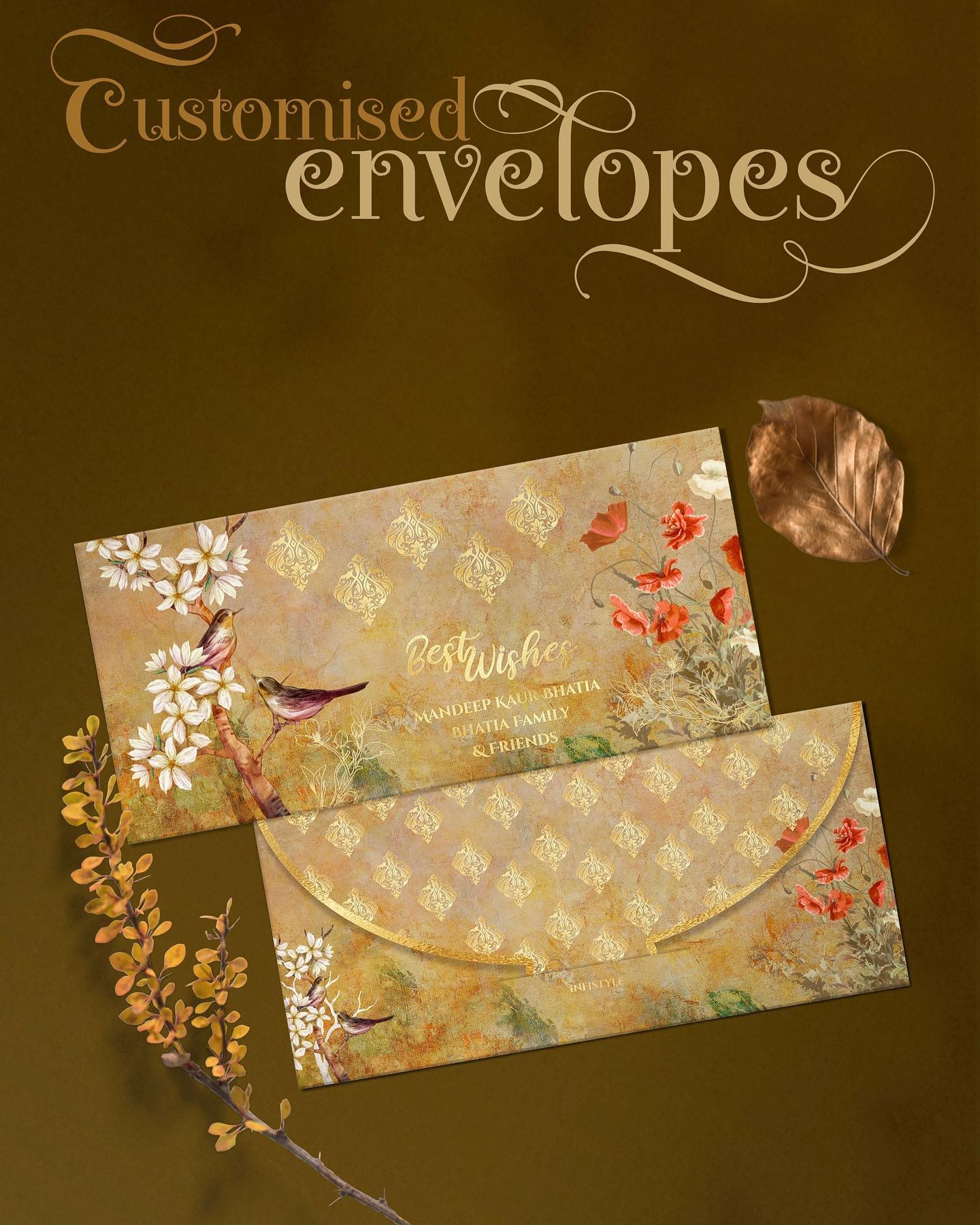 Luxe Gold Foil Money Envelopes - Golden Bloom - Image 3