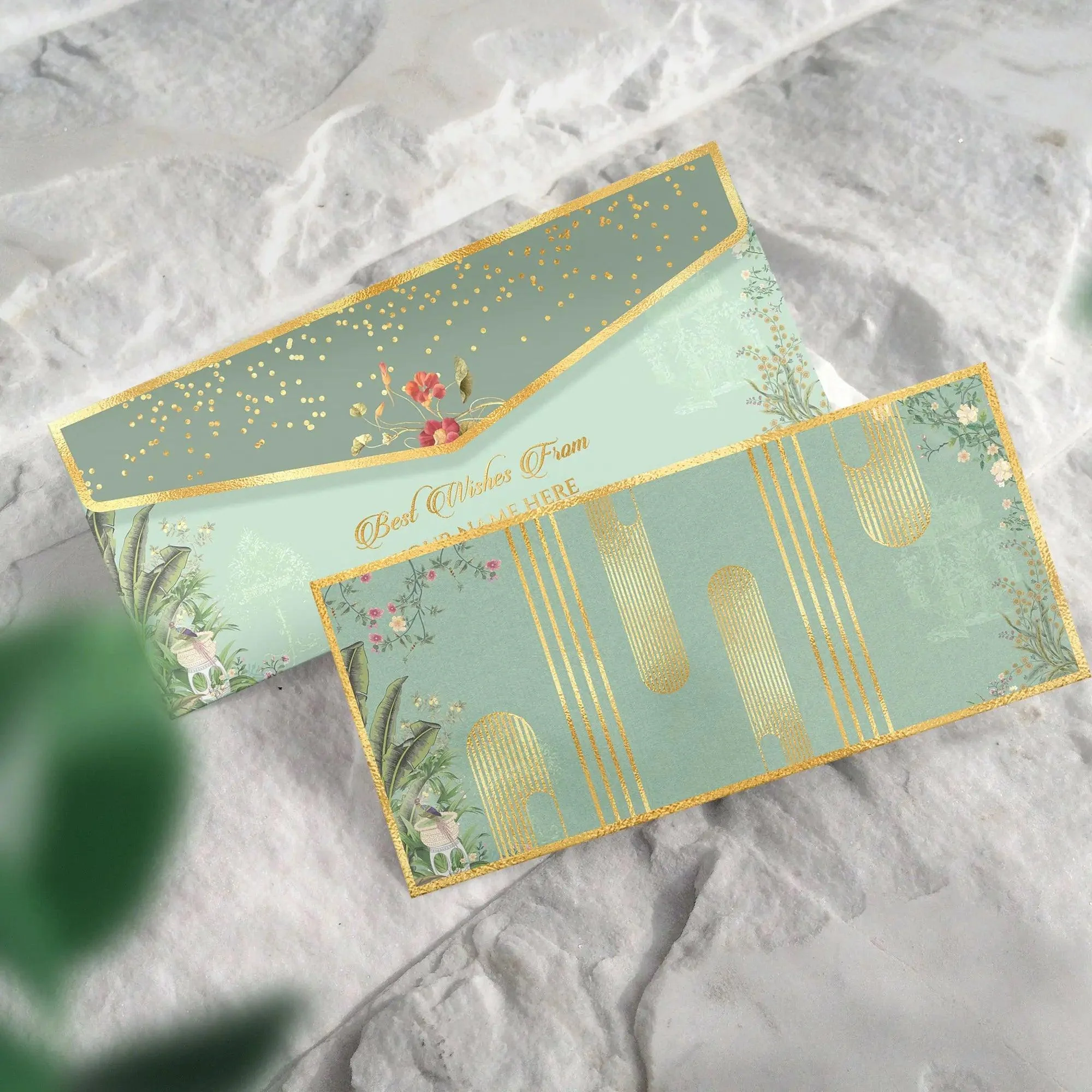 Luxe Gold Foil Money Envelopes -Golden Crest - Image 2