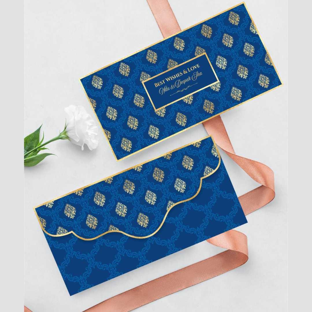 Luxe Gold Foil Money Envelopes- Opulent Blue & Gold