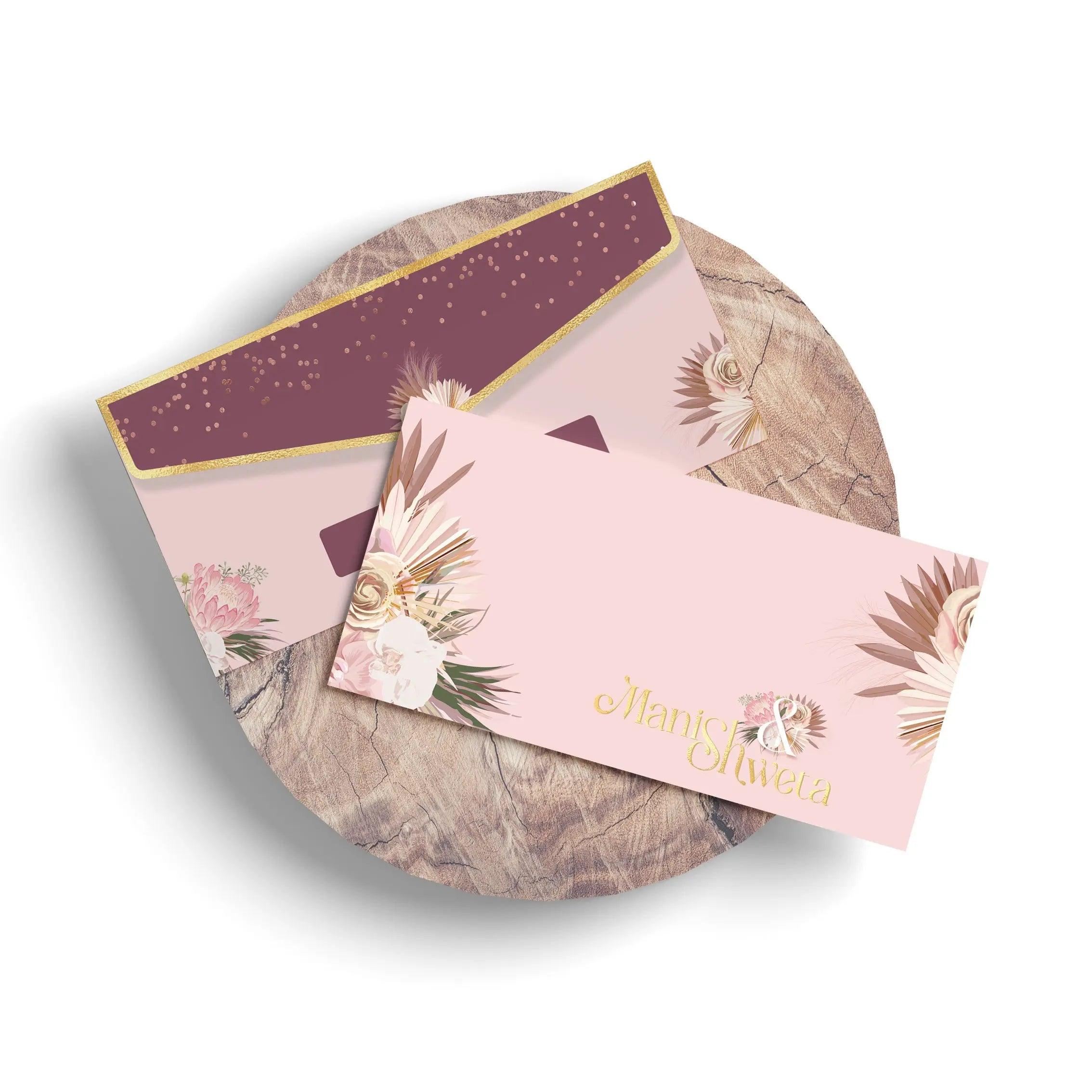 Luxe Gold Foil Money Envelopes -Pink Blossom