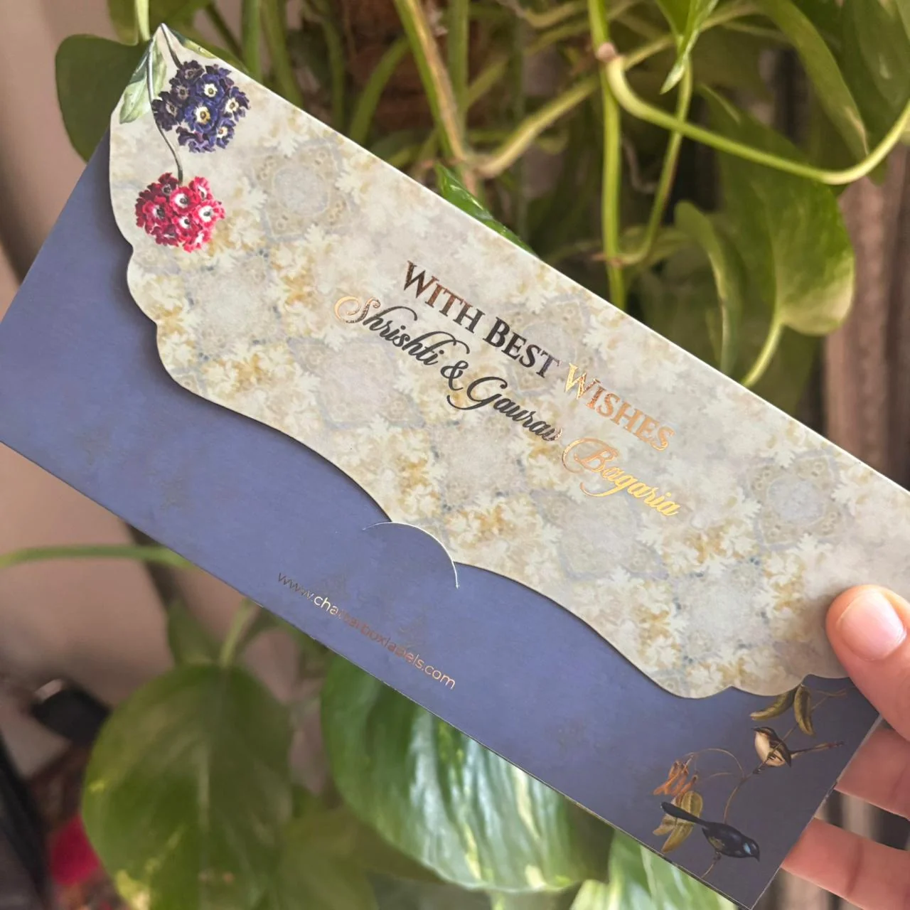 Luxe Gold Foil Money Envelopes -Royal Peacock Garden - Image 3