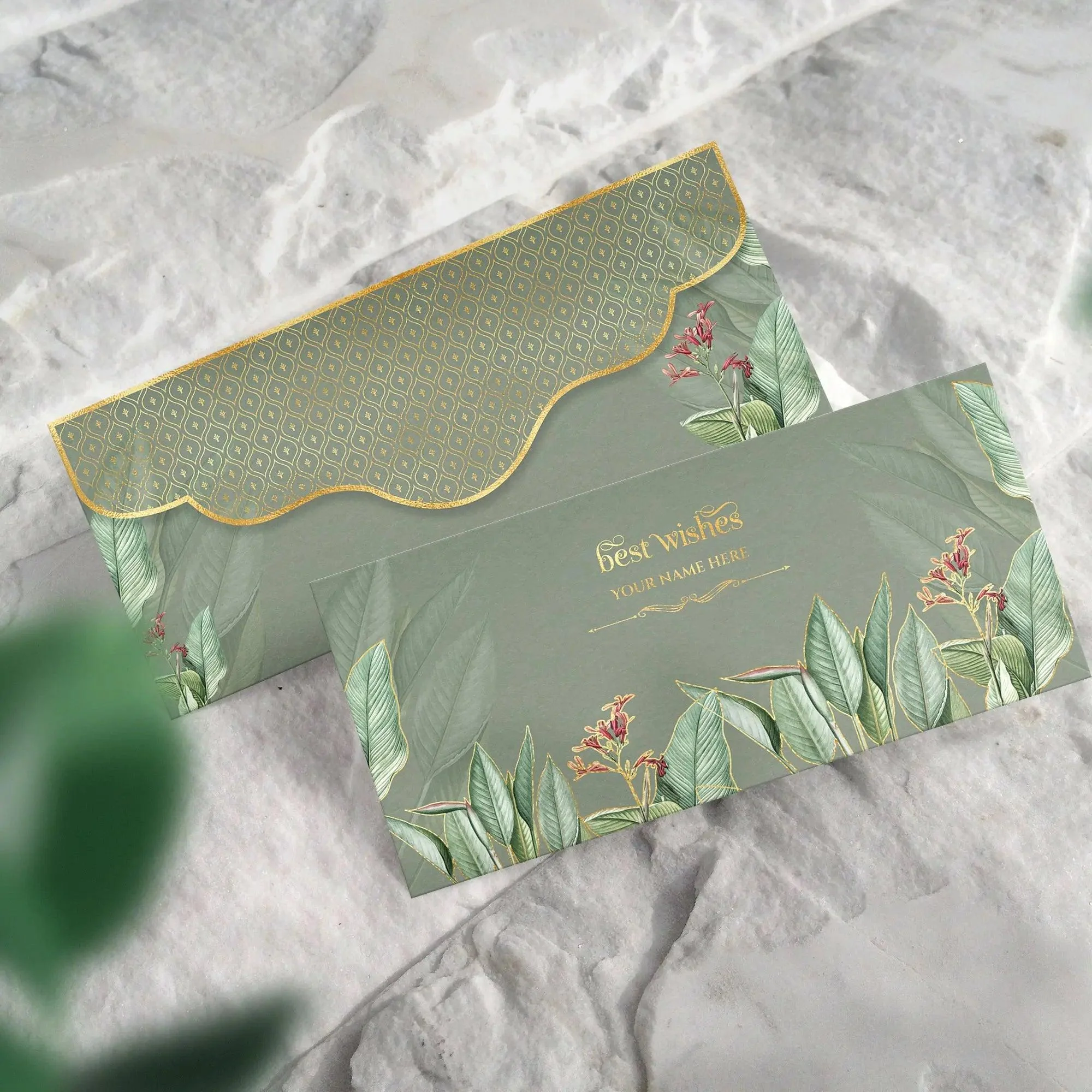 Luxe Gold Foil Money Envelopes - Tropical Gold - Image 3