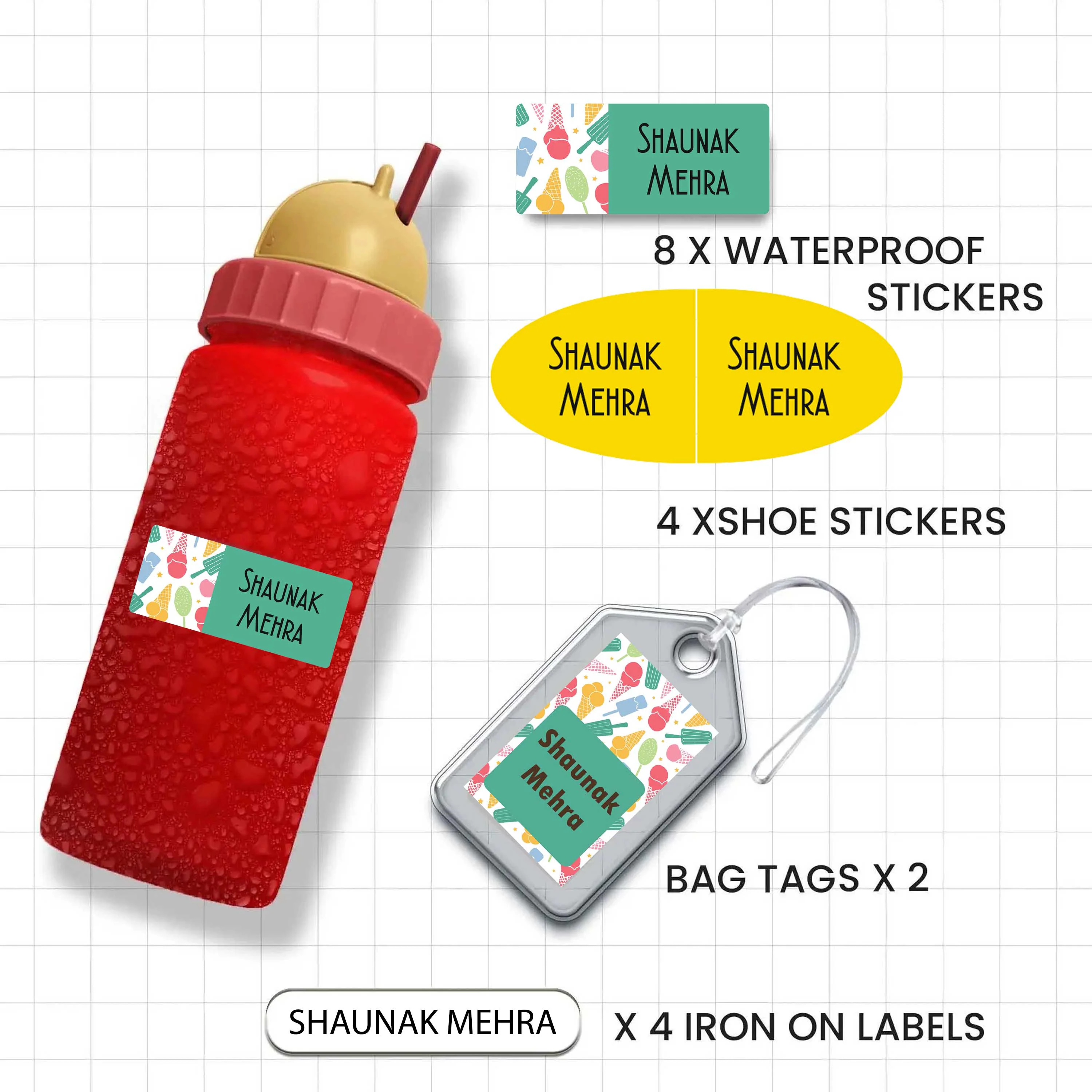 Mini Combo Label Pack - Set of 18 - GIRLS & PRINCESS THEME - Image 11