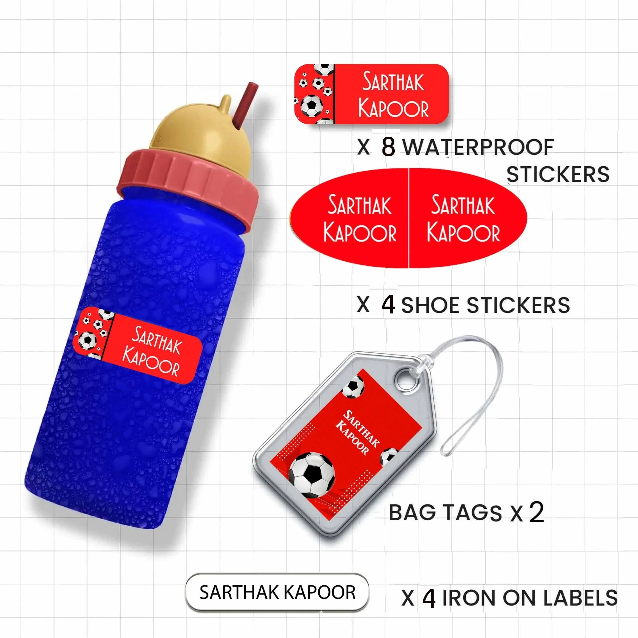 Mini Combo Labels Pack - Set of 18 - SPORTS & GAMES THEME - Image 5